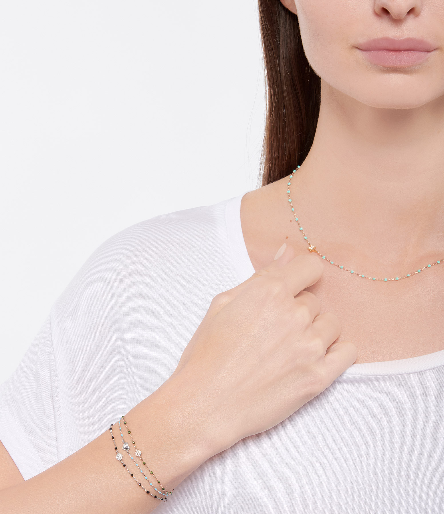 Lucky Mini Heart Bracelet in Yellow Gold Resin