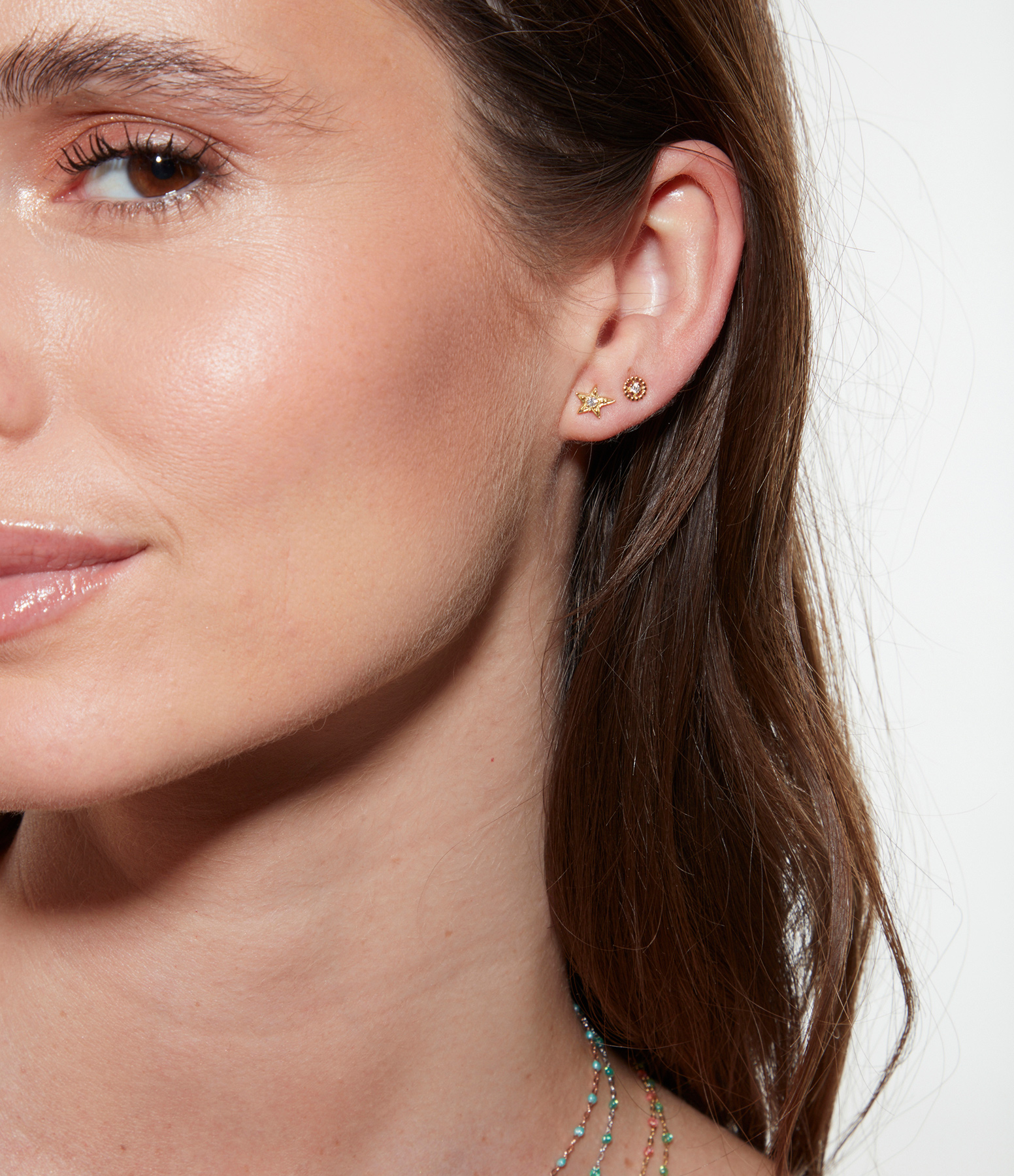Gold Diamond Star Earrings