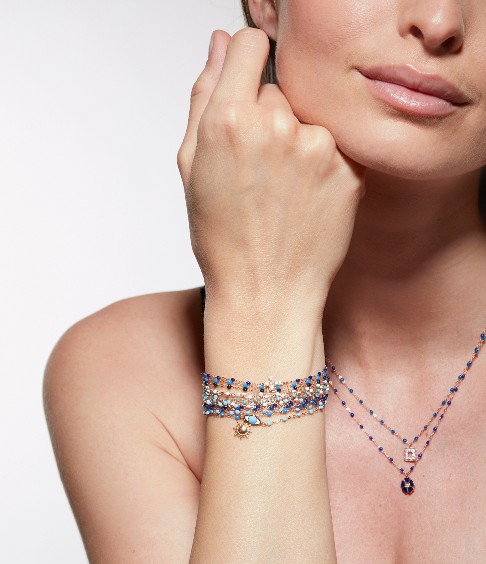 Resin Bracelet with Diamond Cross