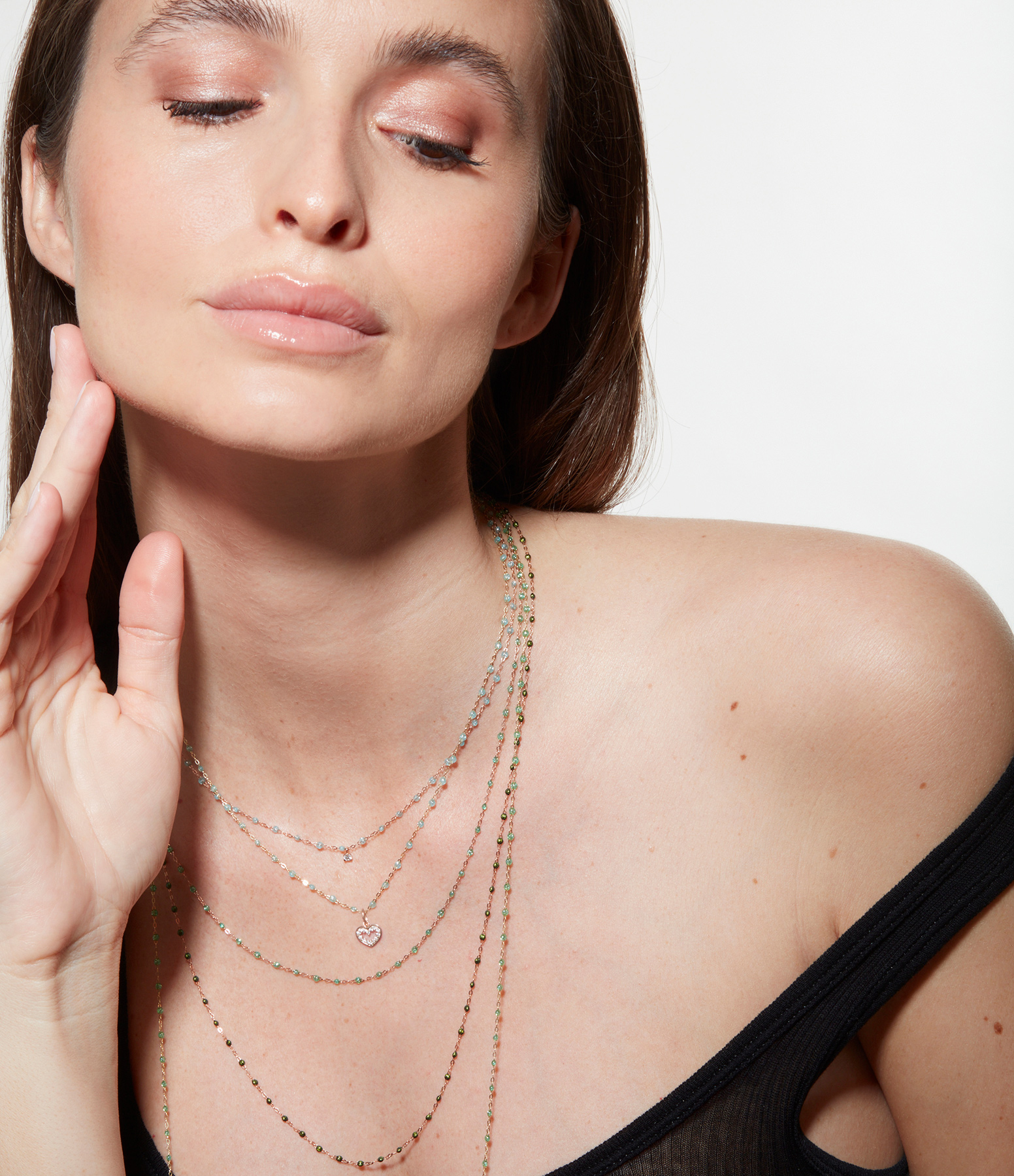 1-Diamond Rose Gold Resin Necklace