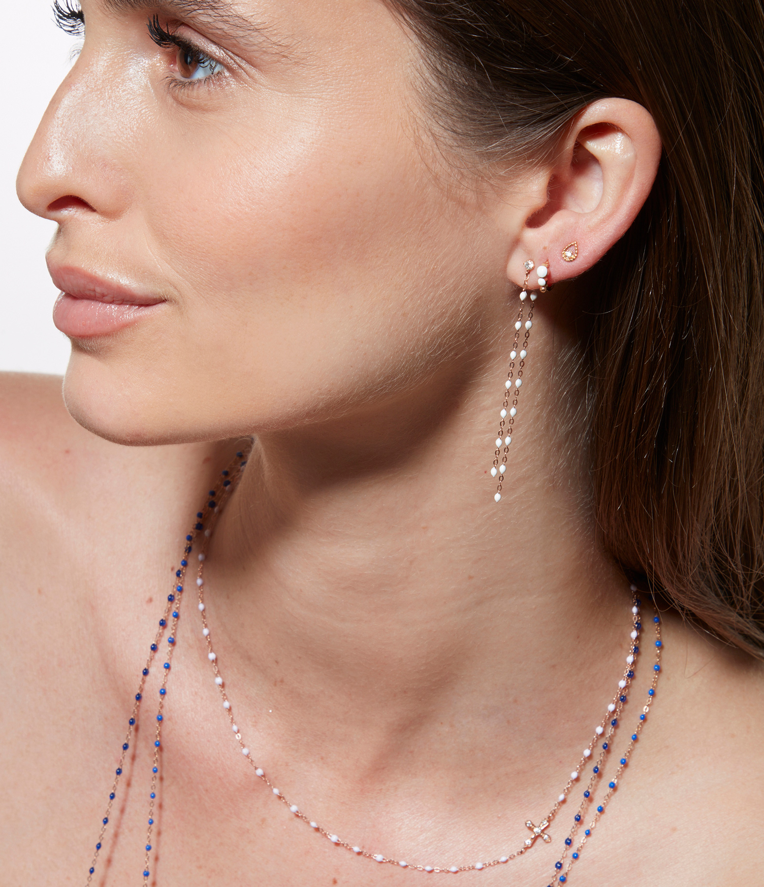 Classic Dancing Diamond Resin Gold Earrings