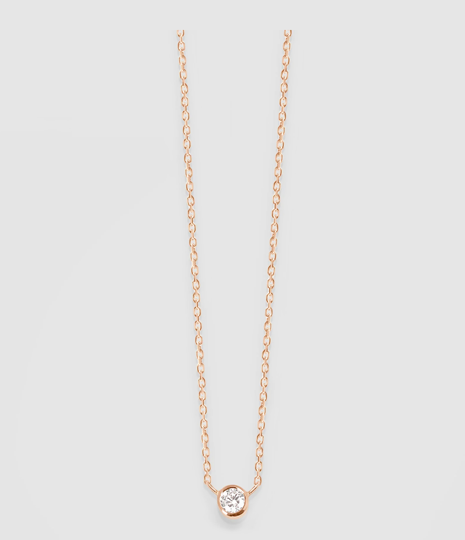 One Diamond Necklace in Rose Gold