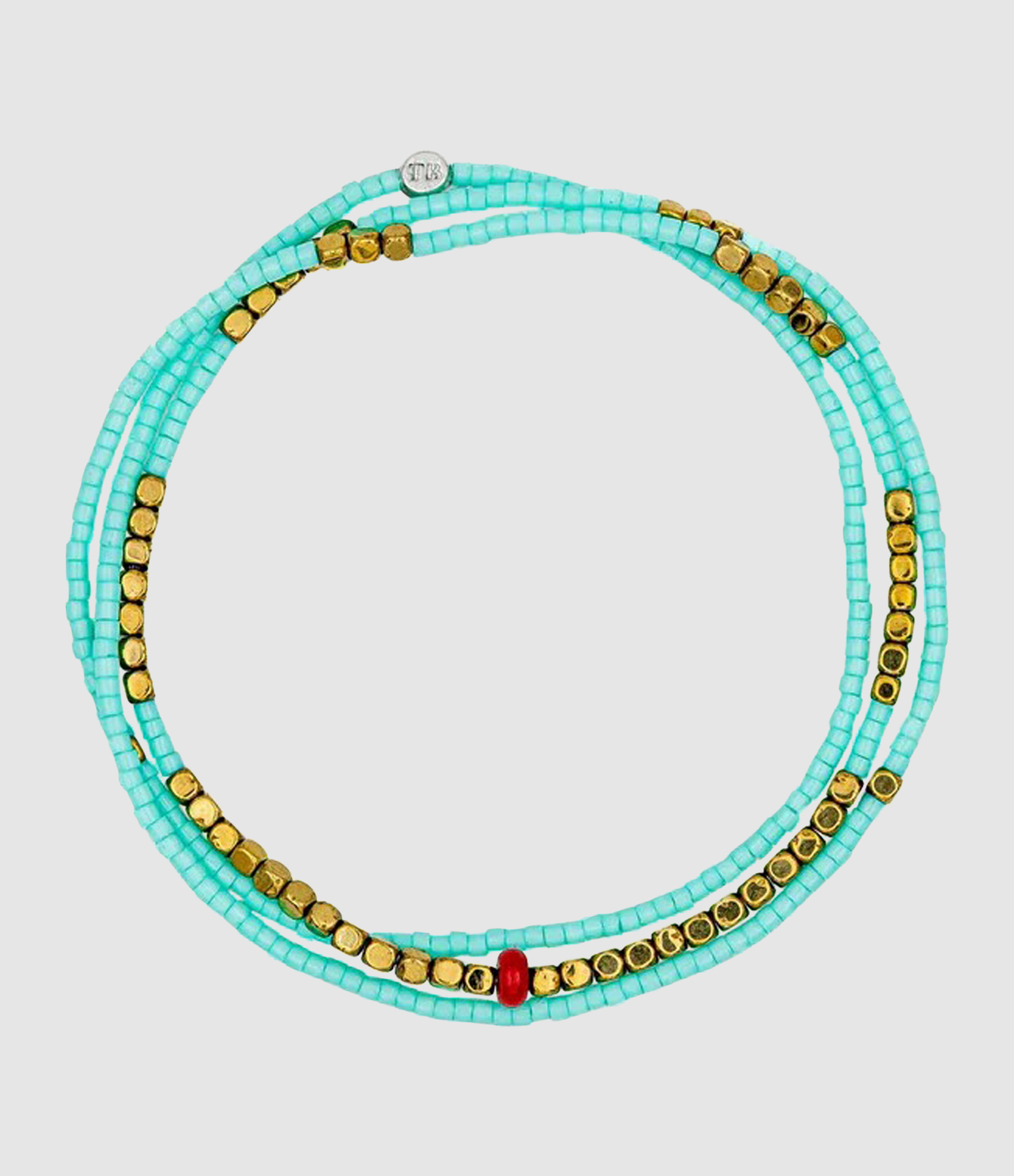 Colette Slim 3 Necklace in Cyan Blue