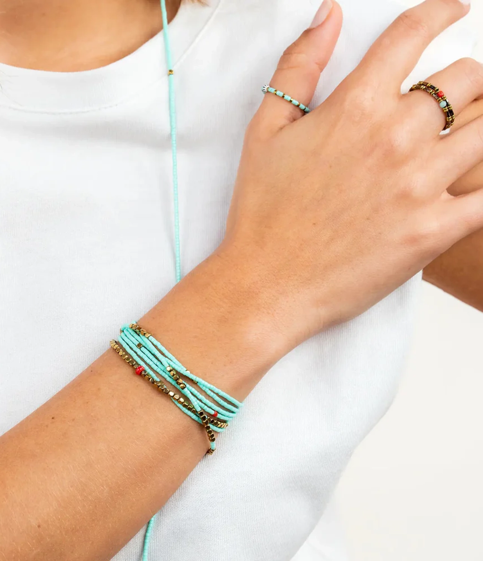 Colette Slim 6 Necklace – Cyan Blue