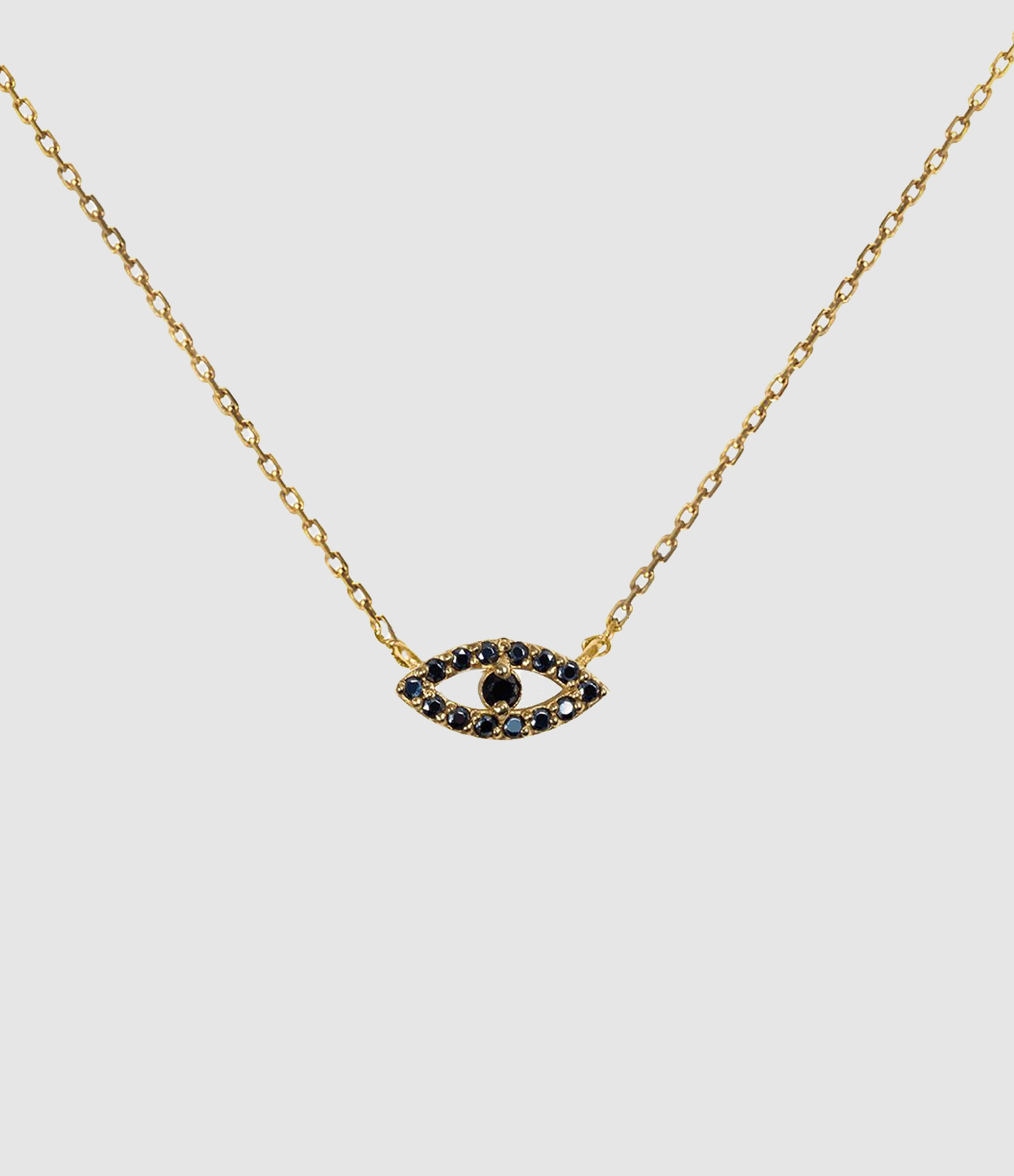 Eyes Necklace: Grey Sapphire, 14-carat Yellow Gold