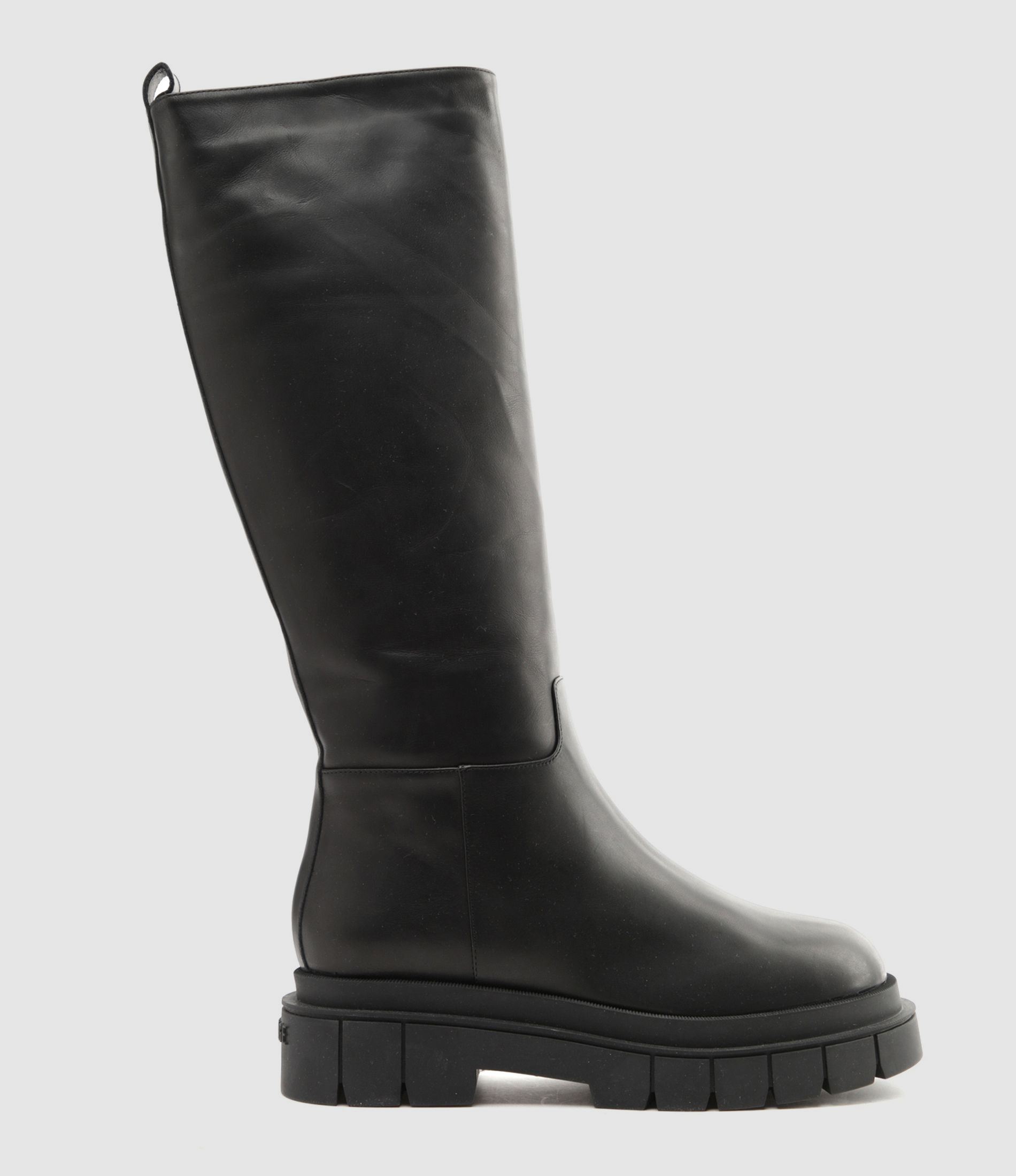 Black Leather Commander Boots