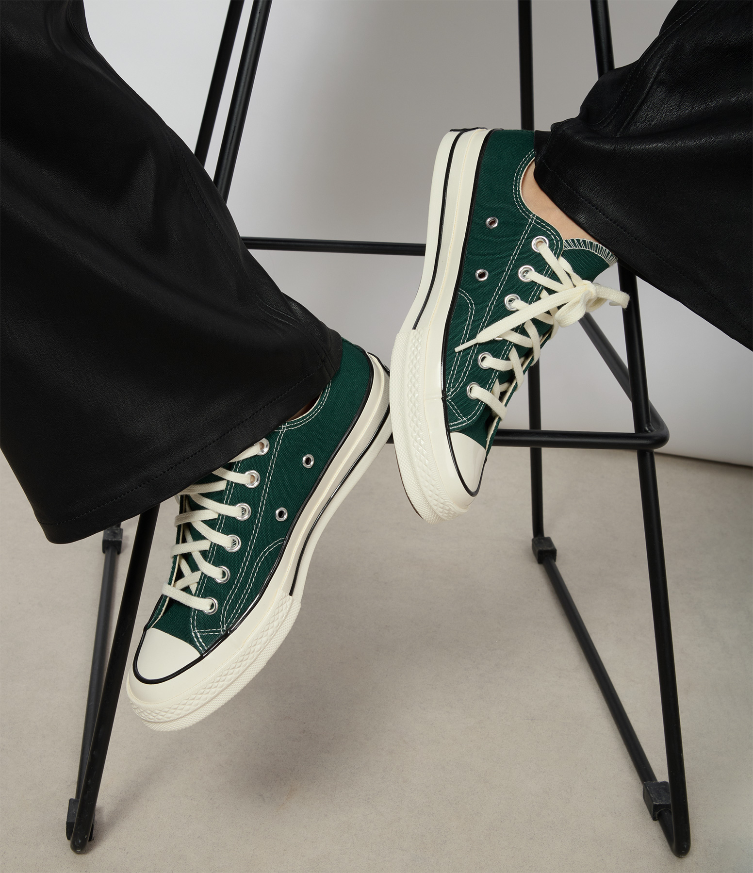 Chuck 70 trainers in Ox Green, Envy and Egret Black