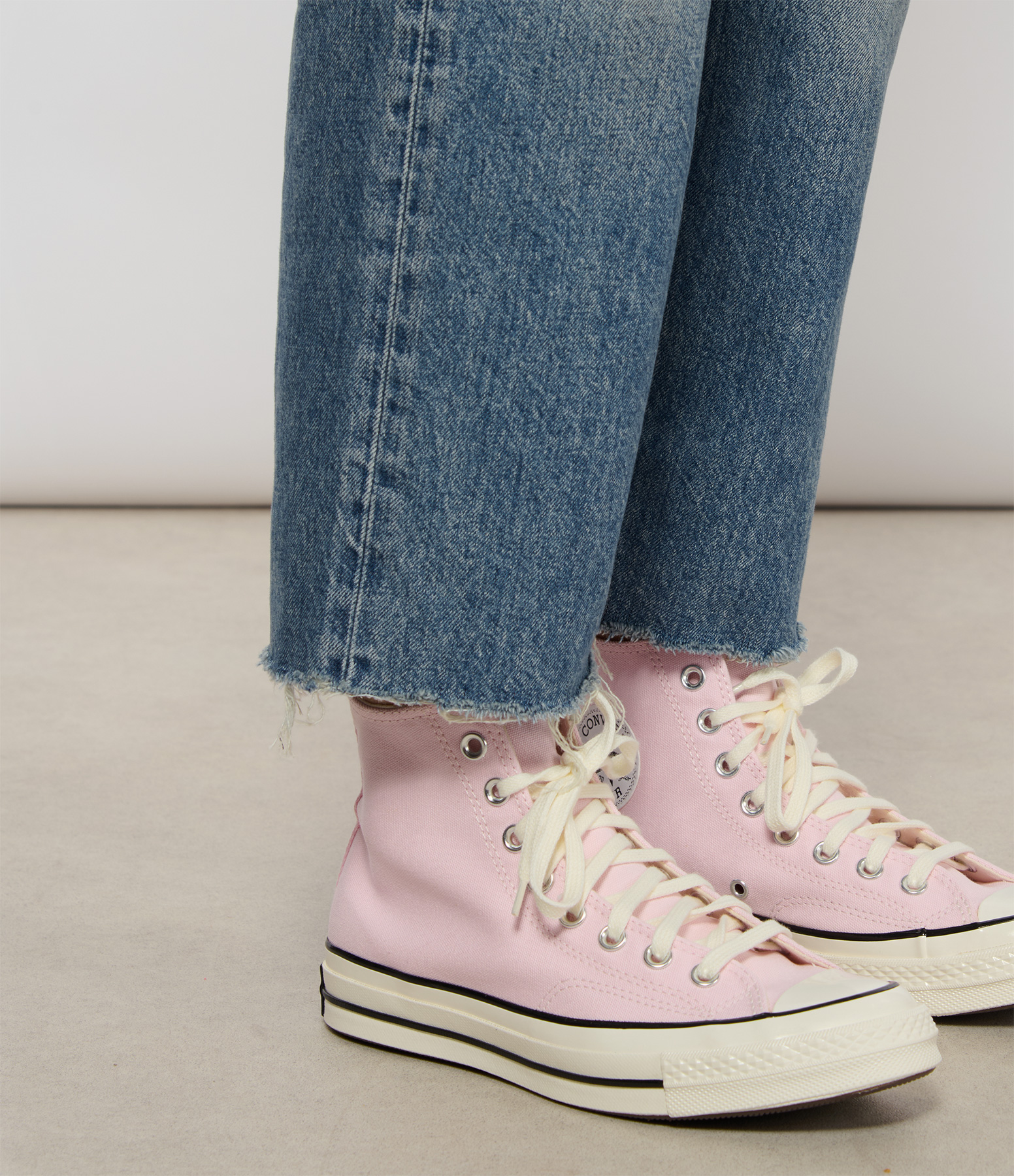 Chuck 70 Hi trainers in Pink Frosting and Egret Black