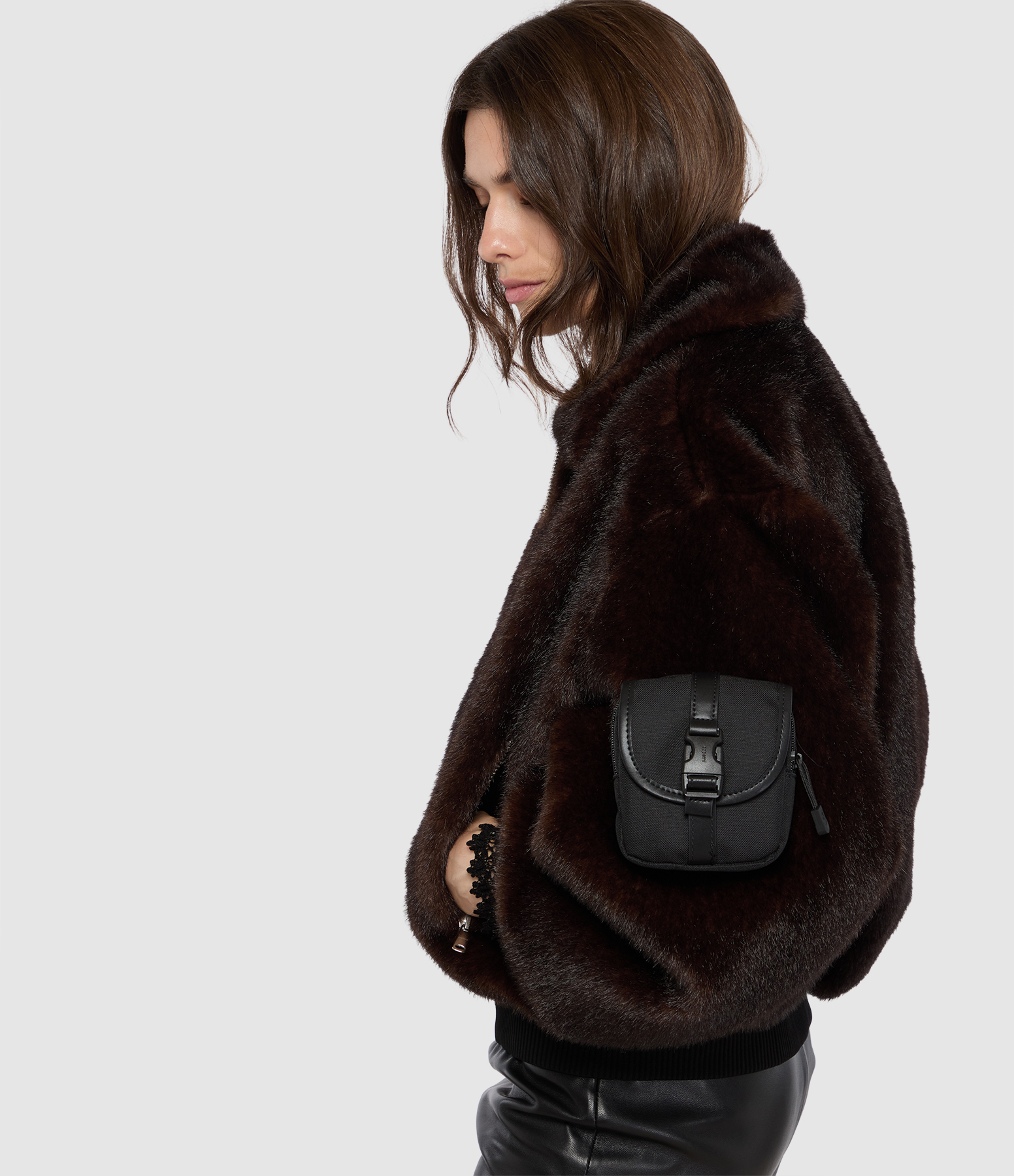 Brown Faux Fur Jacket