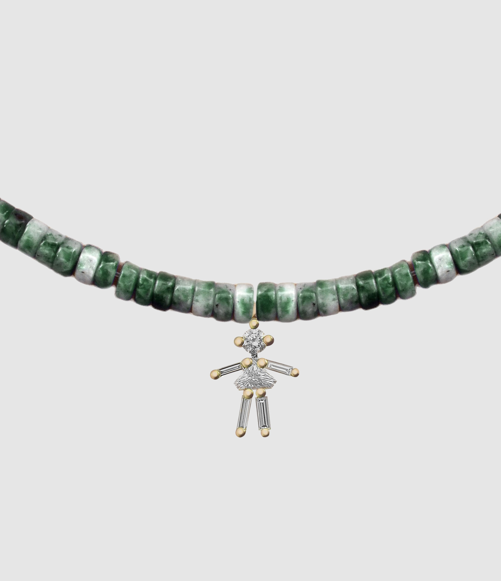 Rainbow Big Girls’ Necklace in Yellow Gold with Diamonds