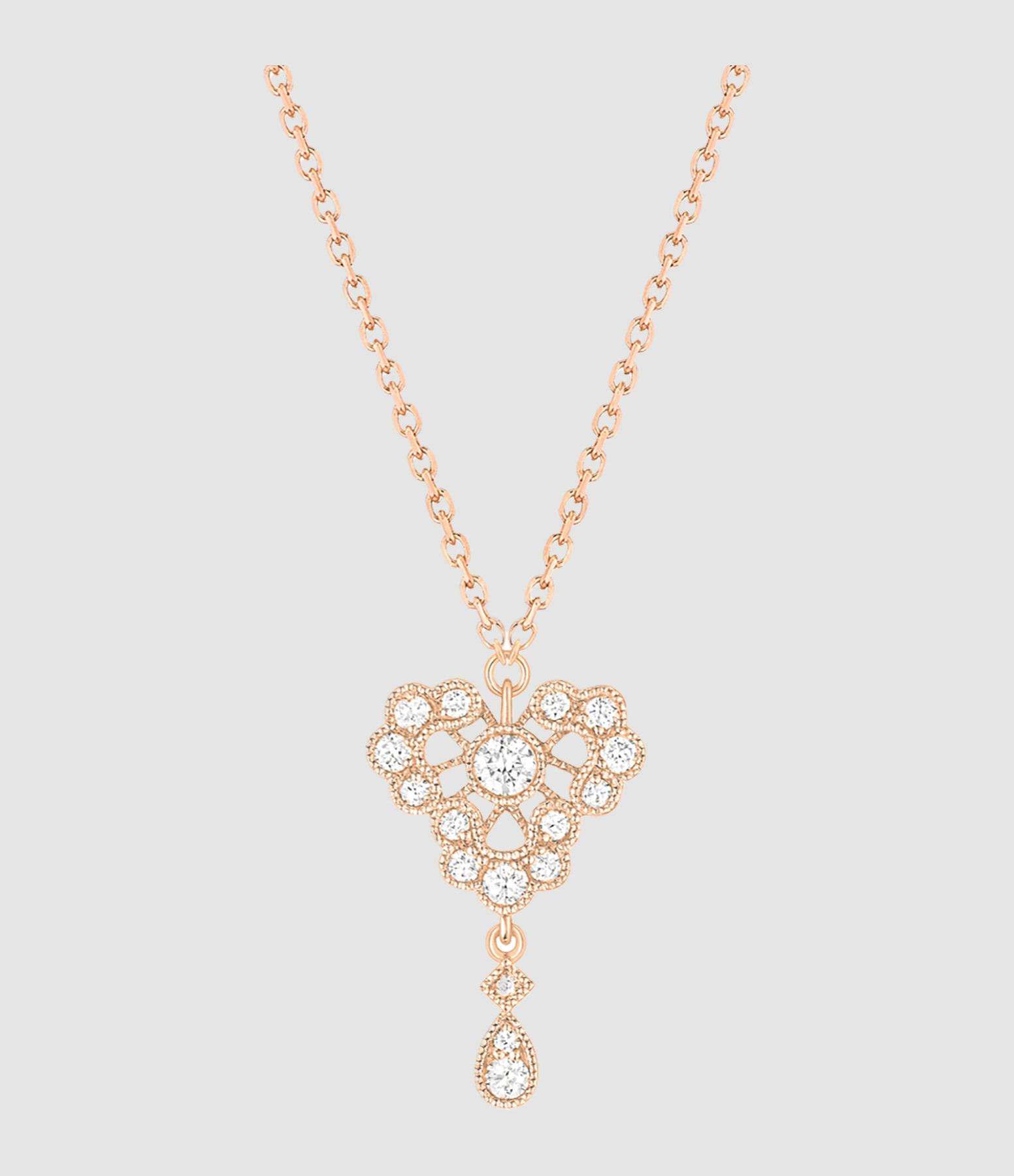 Crush Diamond Necklace in Rose Gold