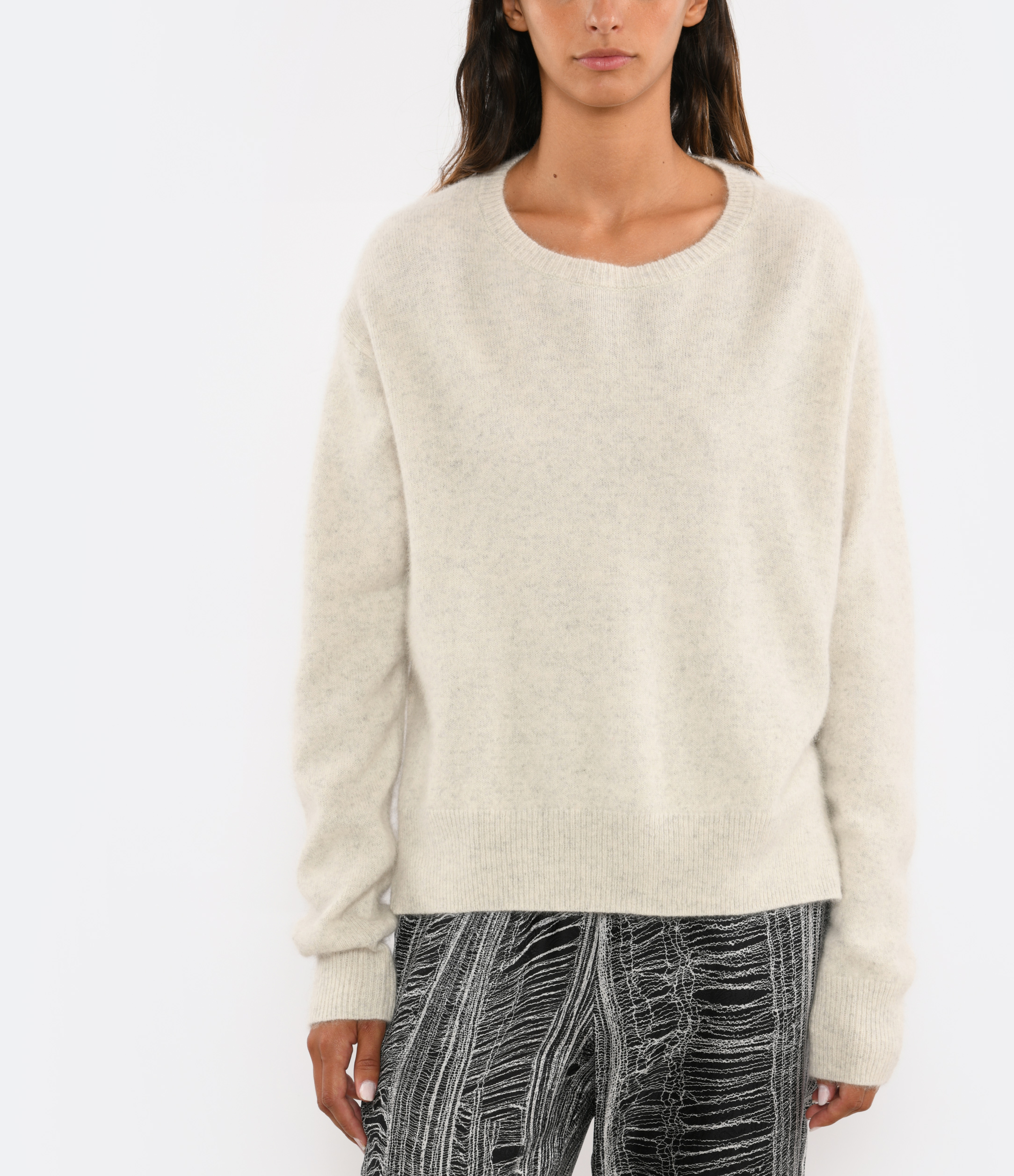 Light Grey Round-Neck Jumper
