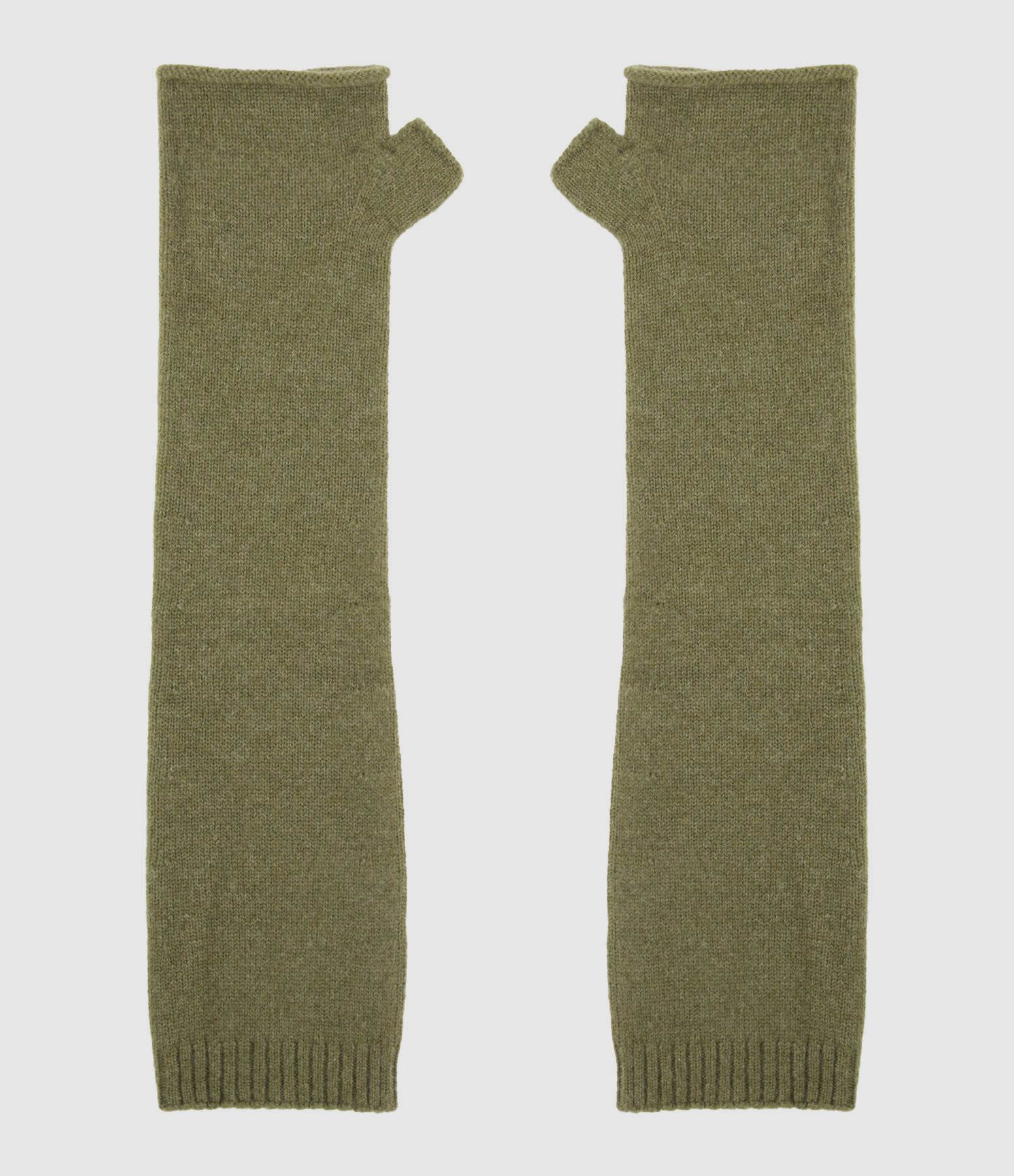 Khaki Cashmere Mittens