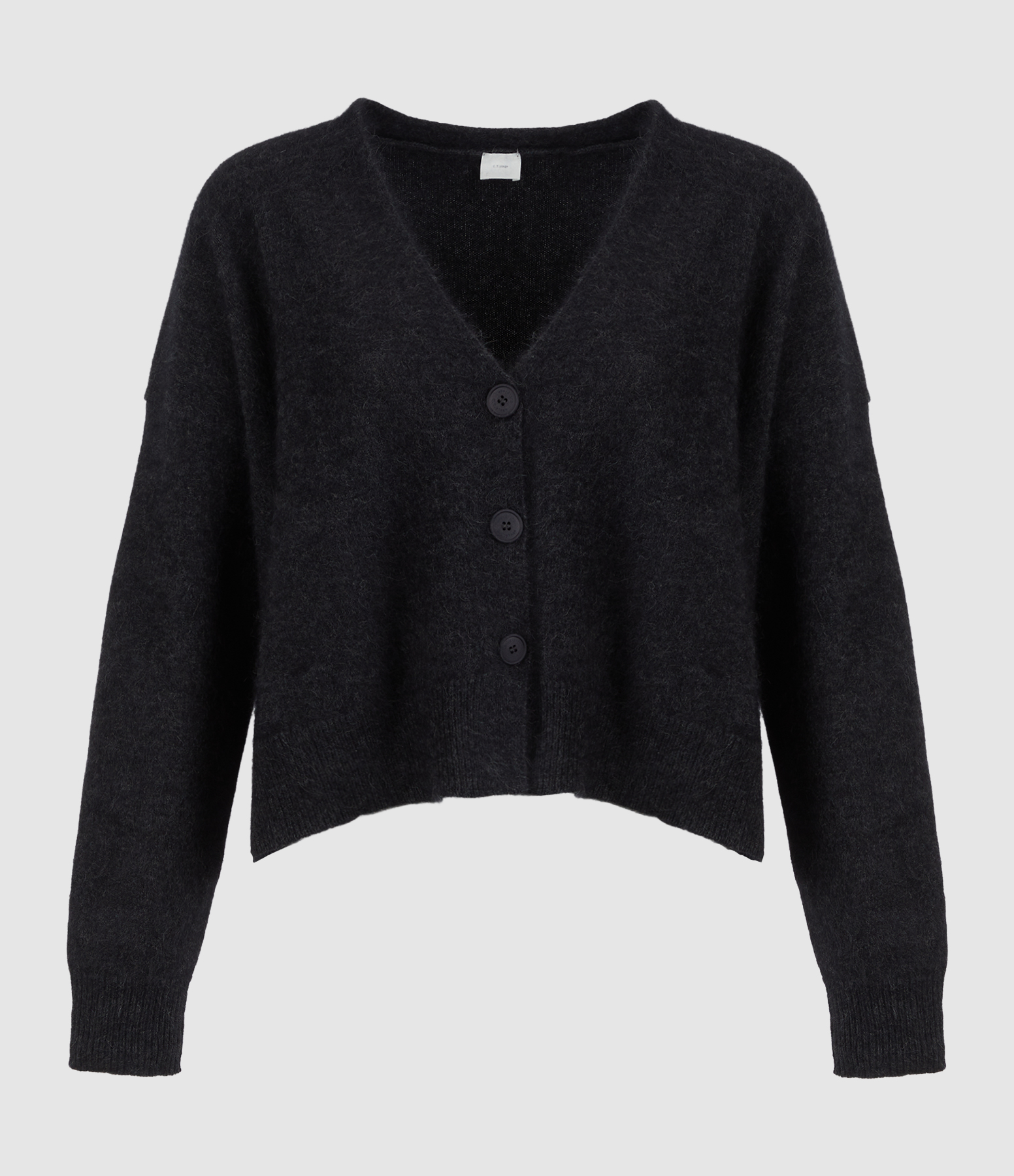 Ladies’ V-neck cardigan in C.Grey