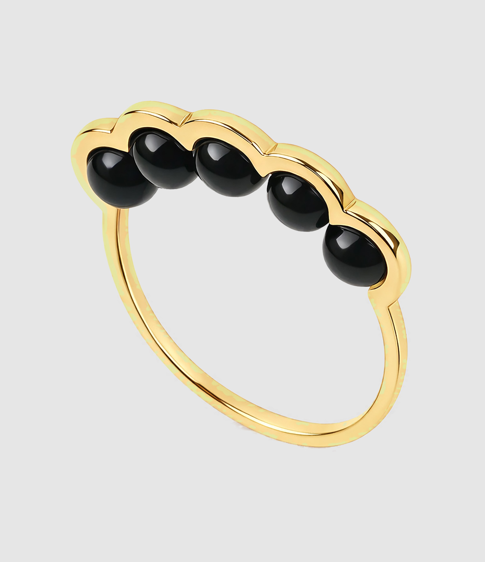 Coco Beach Onyx and Diamond Ring in Yellow Gold