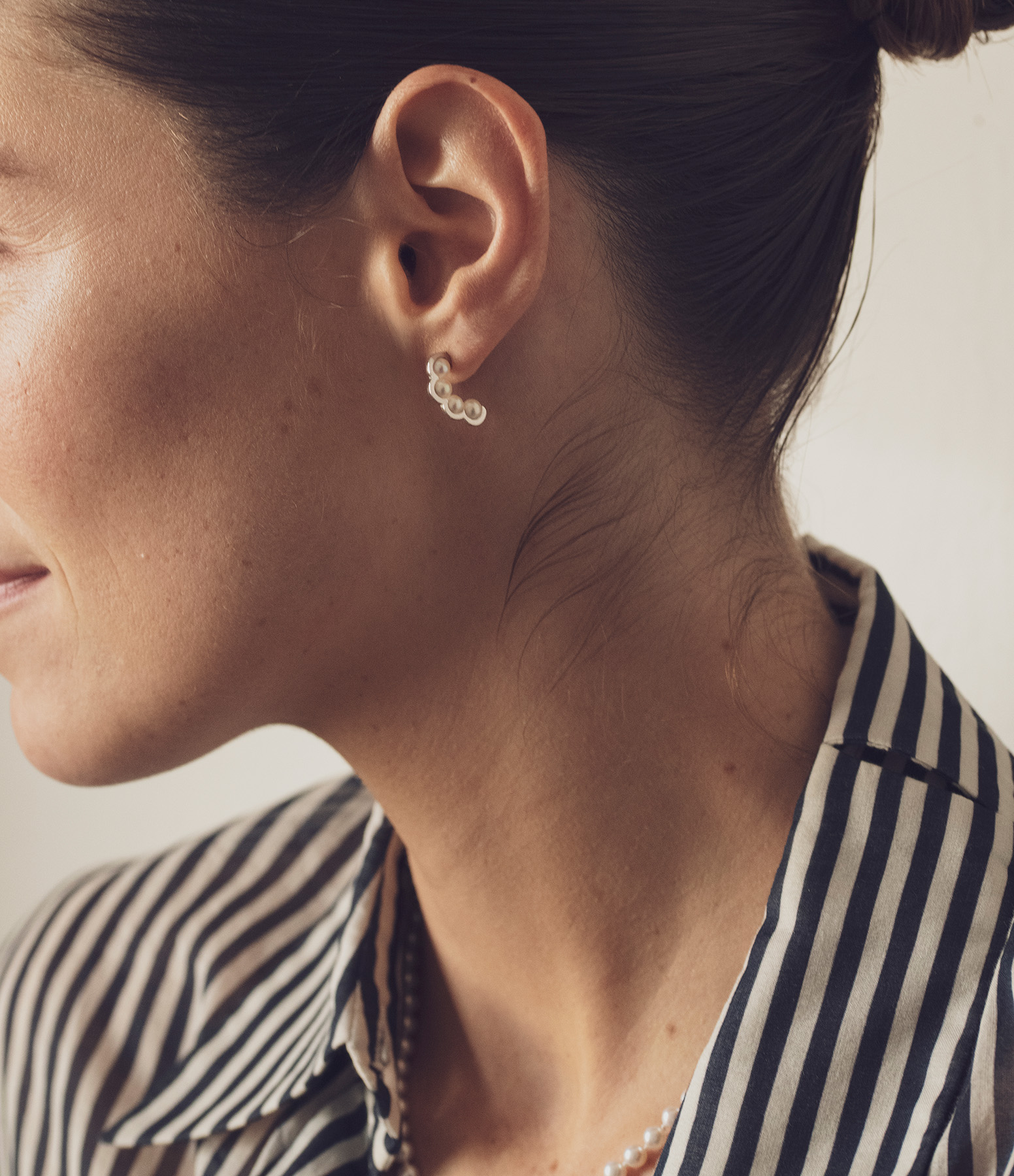 Coco Beach Earring with Four Cultured Pearls in White Gold (sold individually)