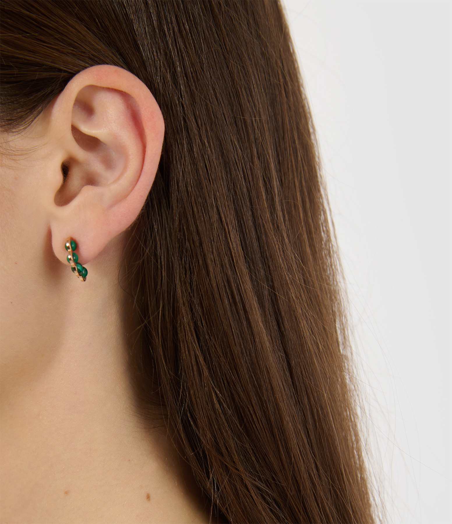Coco Beach Earring – Four Malachite Pearls in Rose Gold (sold individually)