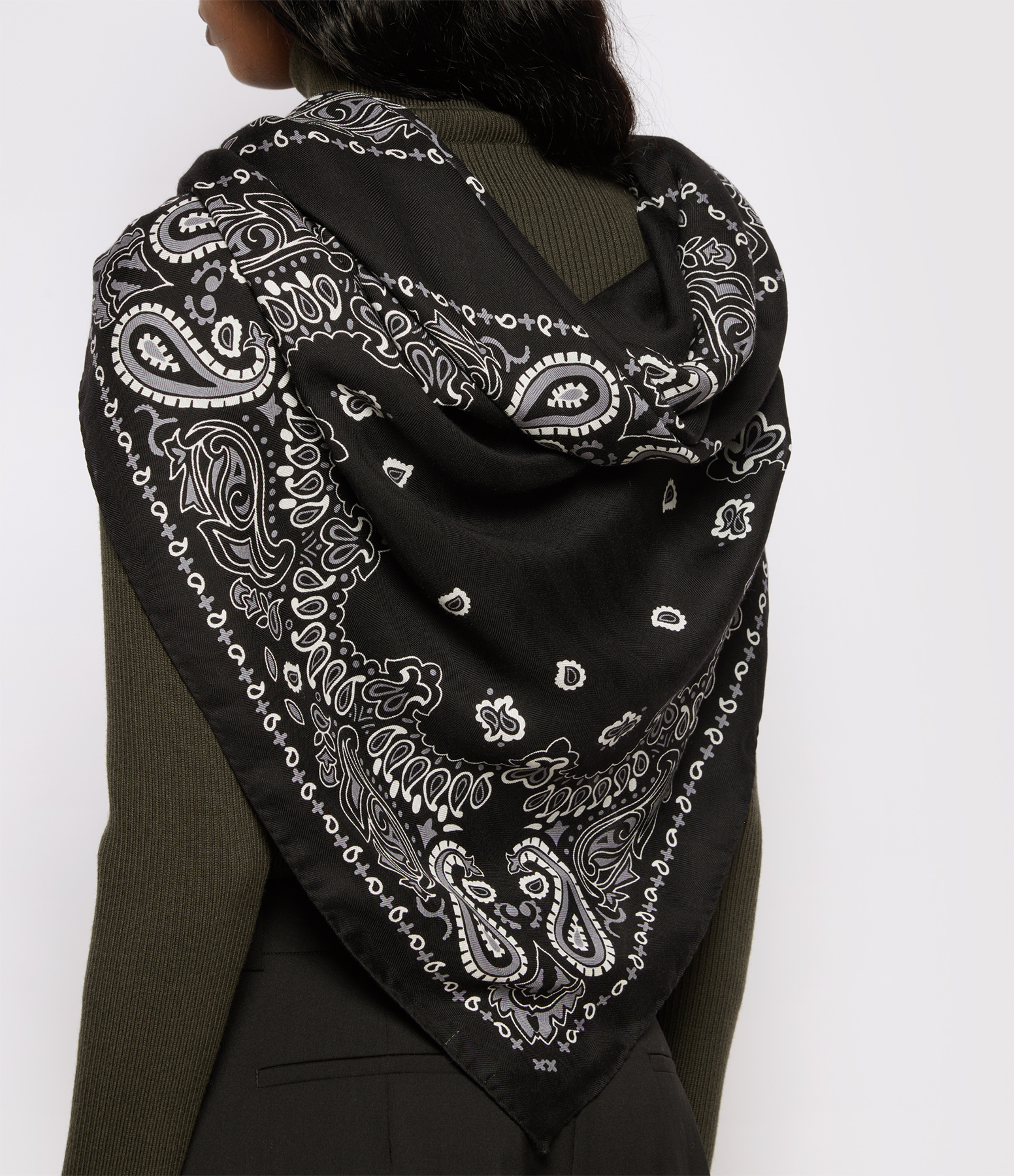 Quadra Black Royal Cashmere Scarf