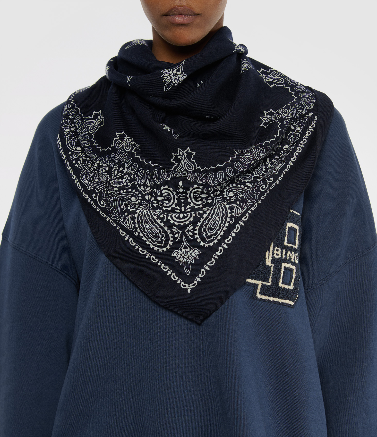 Navy Square Scarf