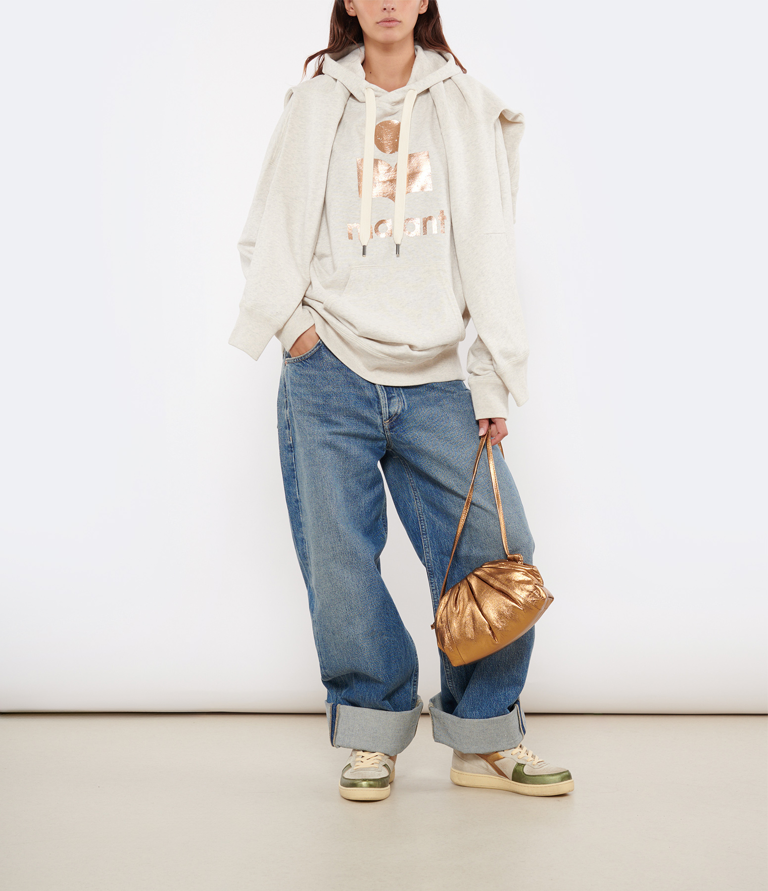 Mi Basket Metal Oyster White trainers