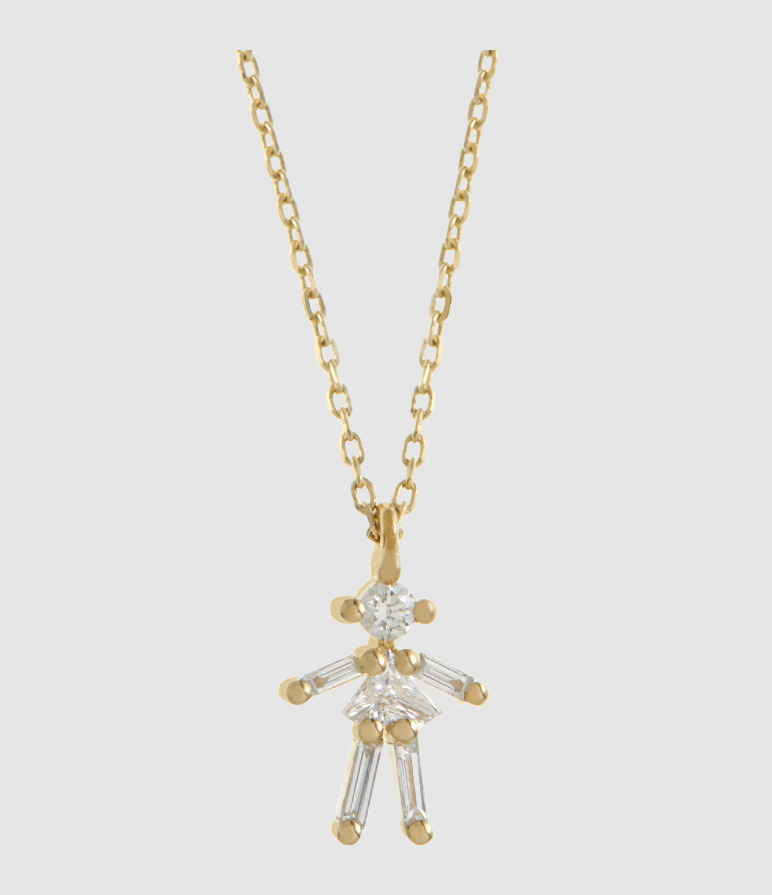 Girls’ Mini Necklace in Yellow Gold with Diamonds