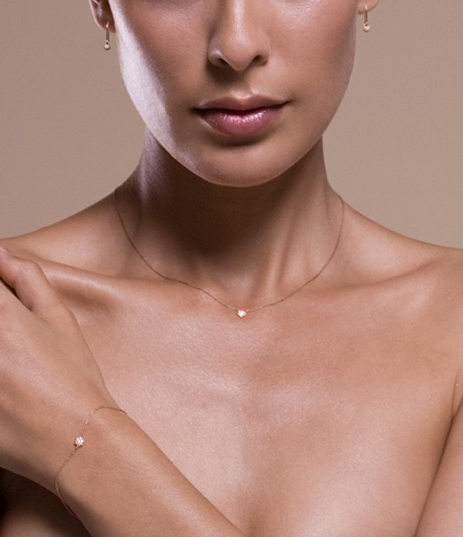 Rose Gold Diamond Lotus Mini Necklace