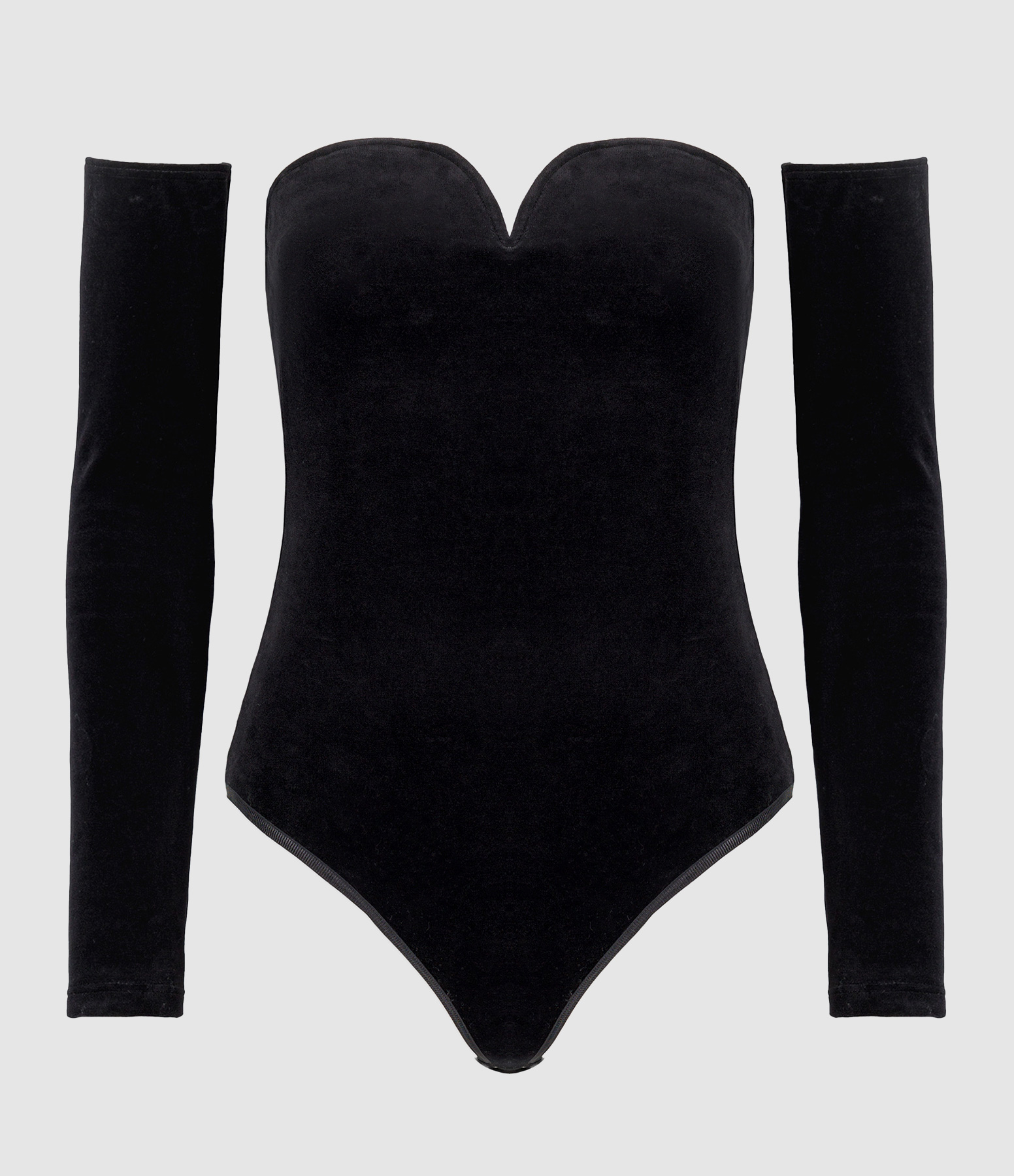 Diana Black Velvet Bodysuit