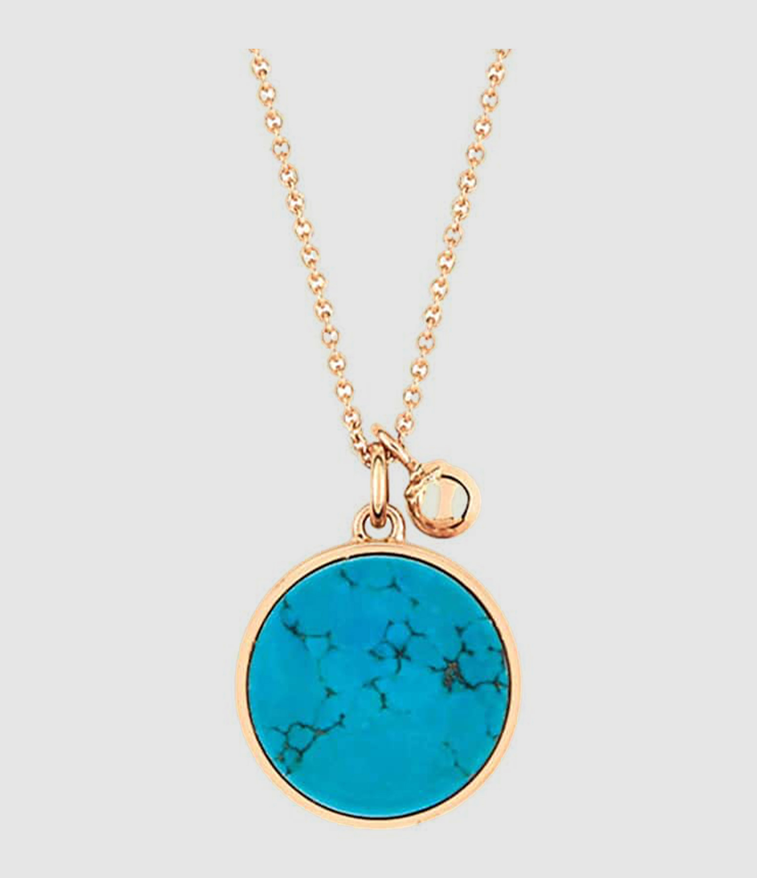 Ever Disc Necklace in Turquoise and Rose Gold