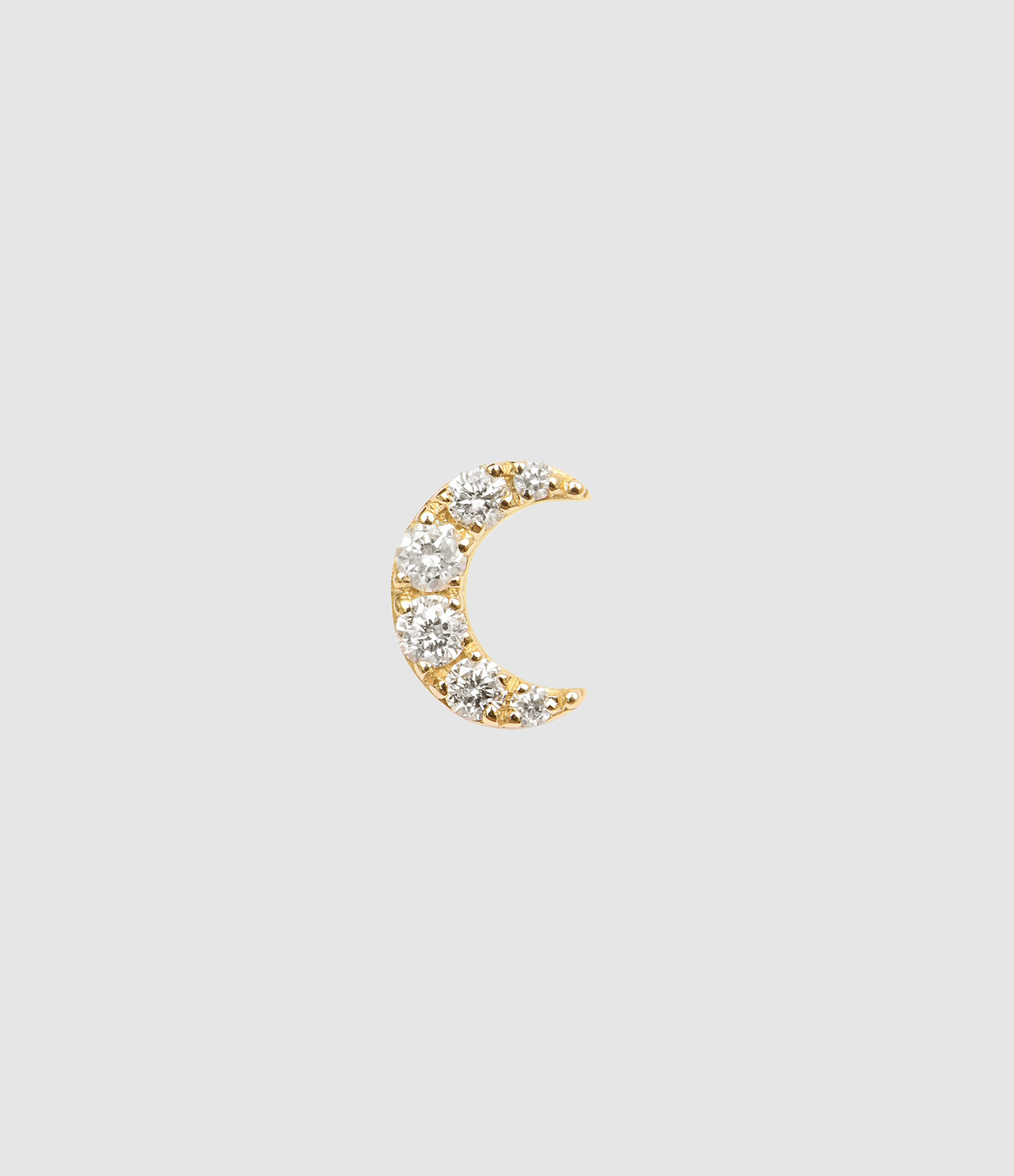 Magic Touch Moon Diamond Yellow Gold Earring (sold individually)