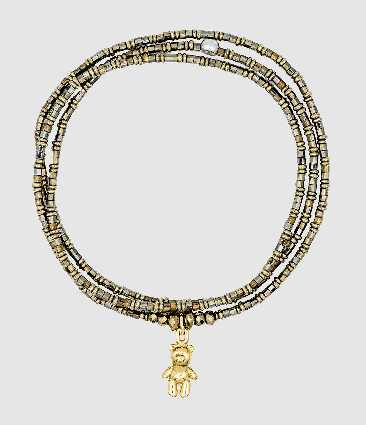 Doudou Dede Gold Metal necklace and triple-wrap bracelet