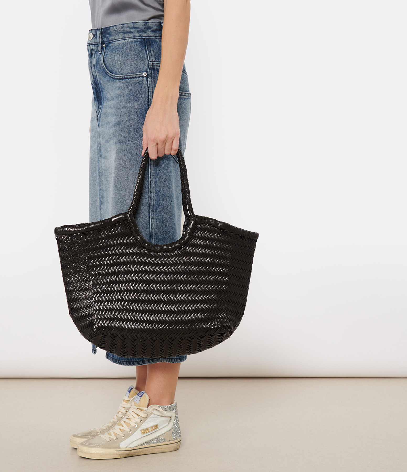 Black Leather Nantucket Bag