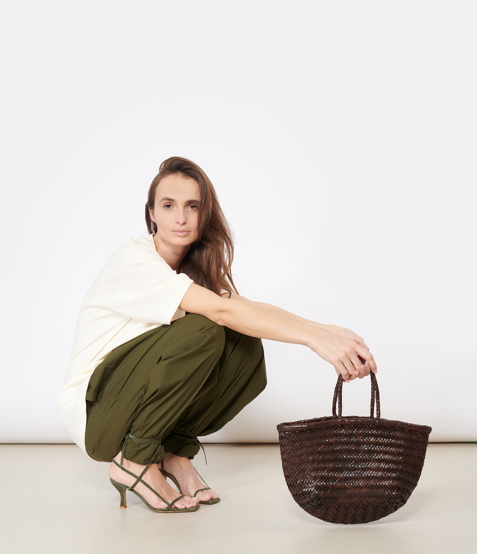 Bamboo Triple Jump Small Bag in Dark Brown Leather