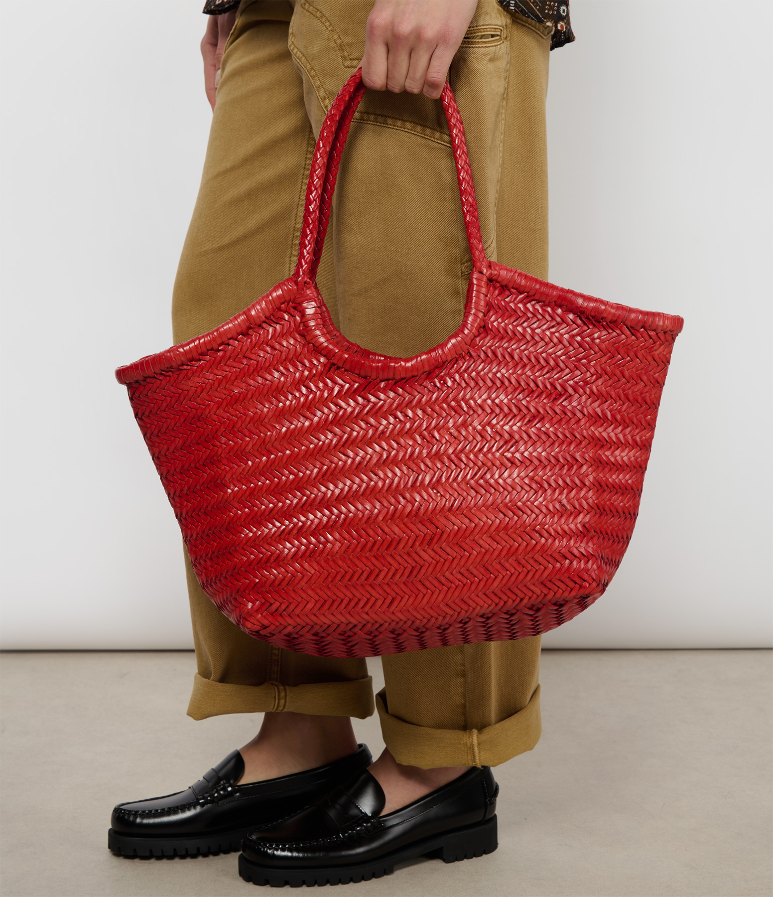 Nantucket Leather Bag in Poppy Red