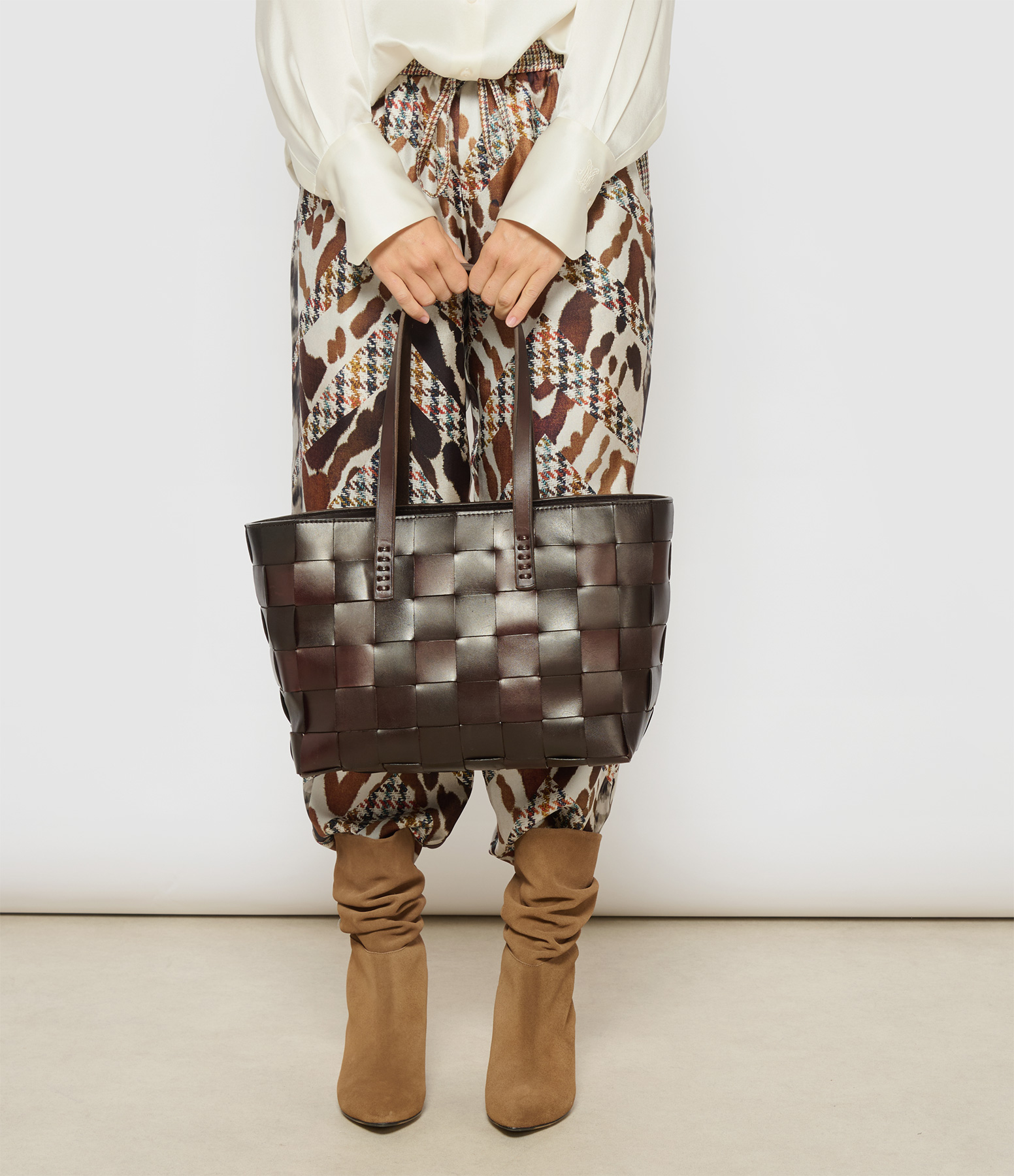 Dark Brown Leather Japan Tote Bag