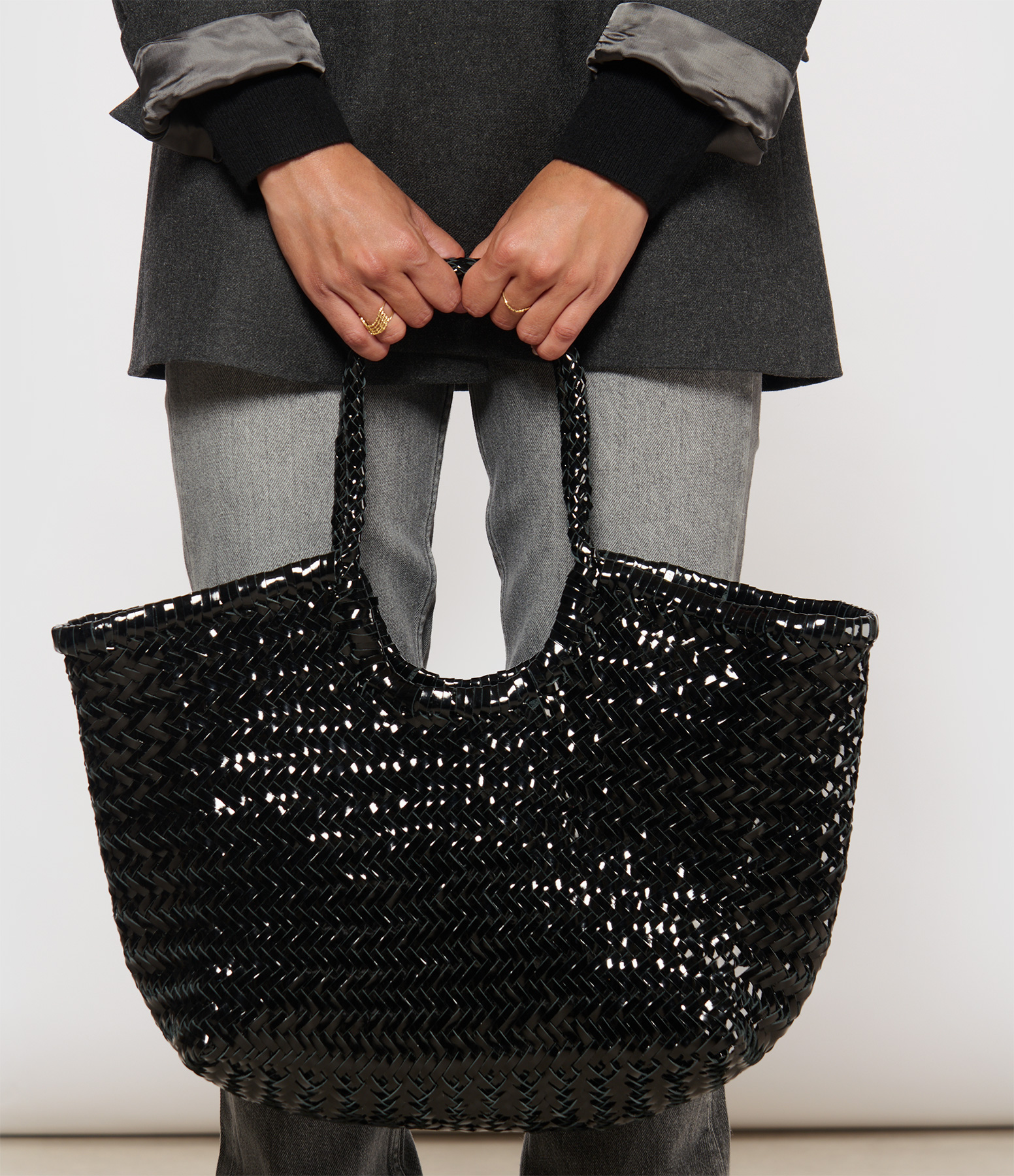 Black Patent Leather Nantucket Bag
