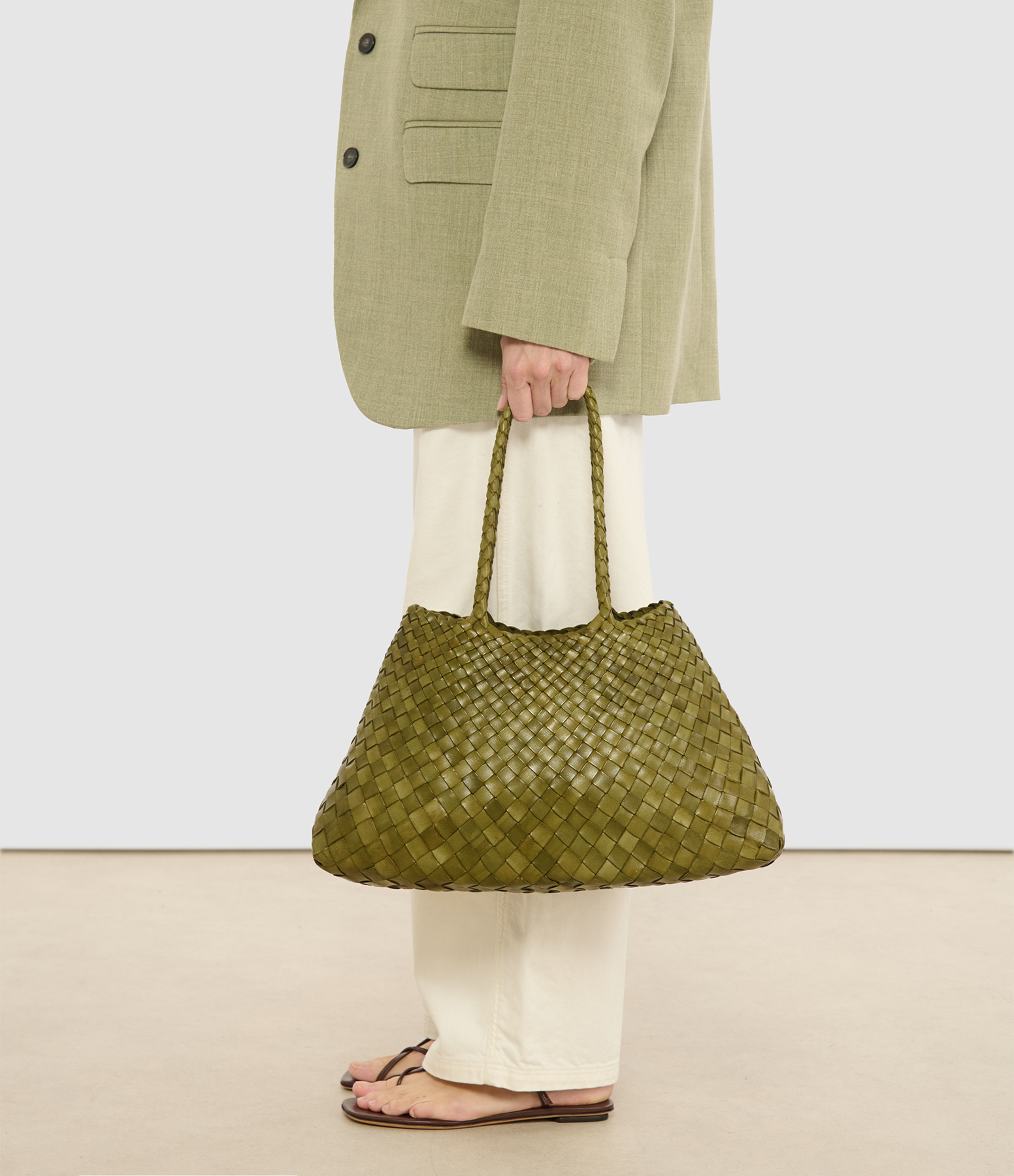 Santa Croce Big Leather Bag in Khaki