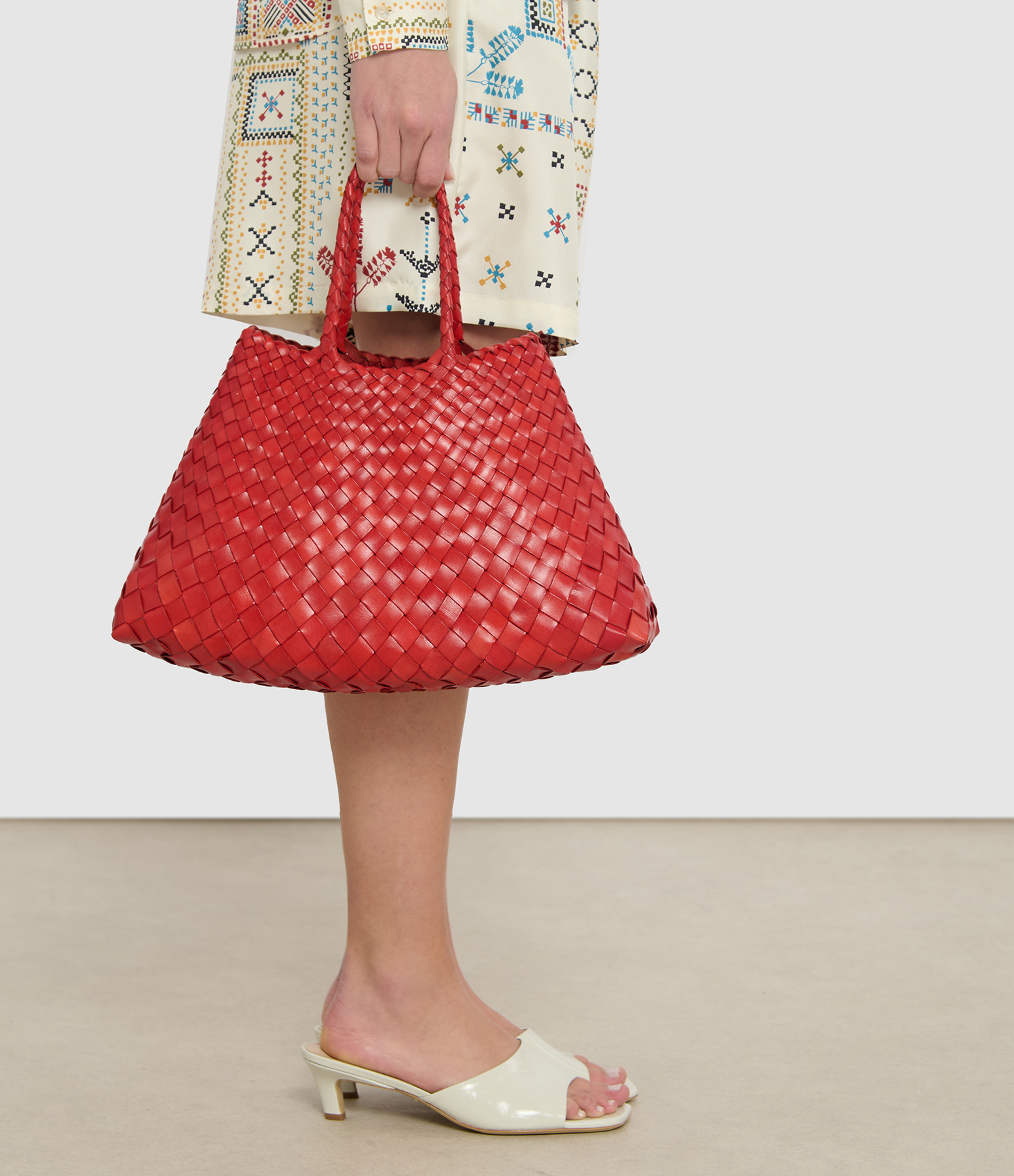 Santa Croce Small Leather Bag in Poppy Red