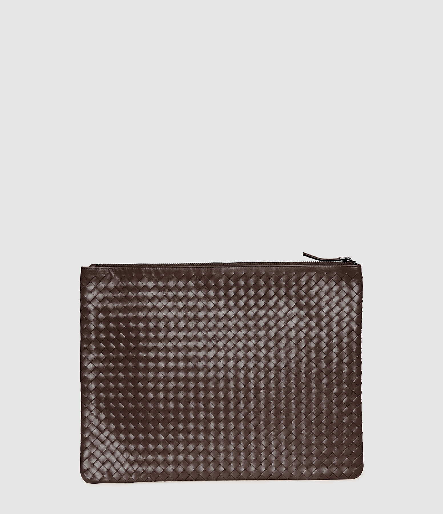 Dark Brown Leather Clutch Bag, 36 x 27 cm