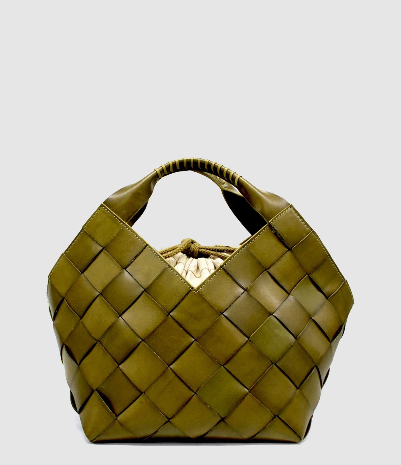 Botteghe Leather Bag in Khaki