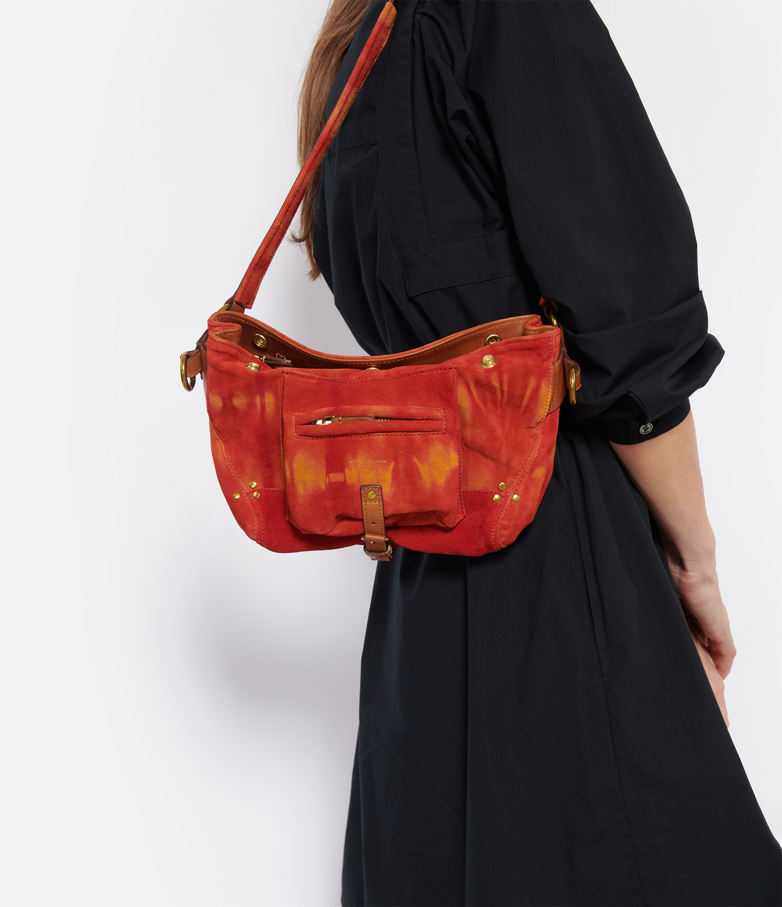 Billy Suede Leather Tie-Dye Orange Bumbag
