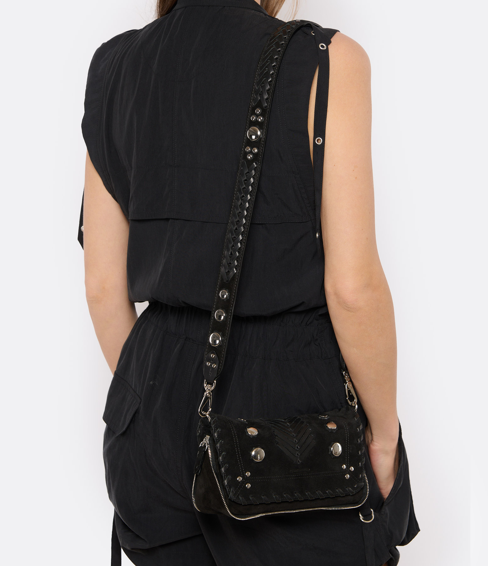 Black Suede Leather Shoulder Strap, Gaucho Capsule Collection