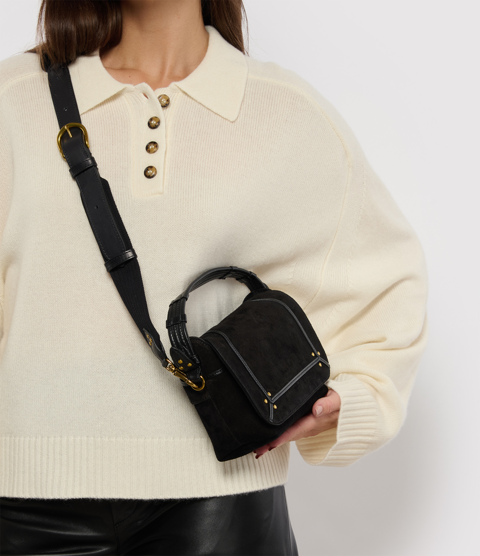 Wide Black Brass Shoulder Strap