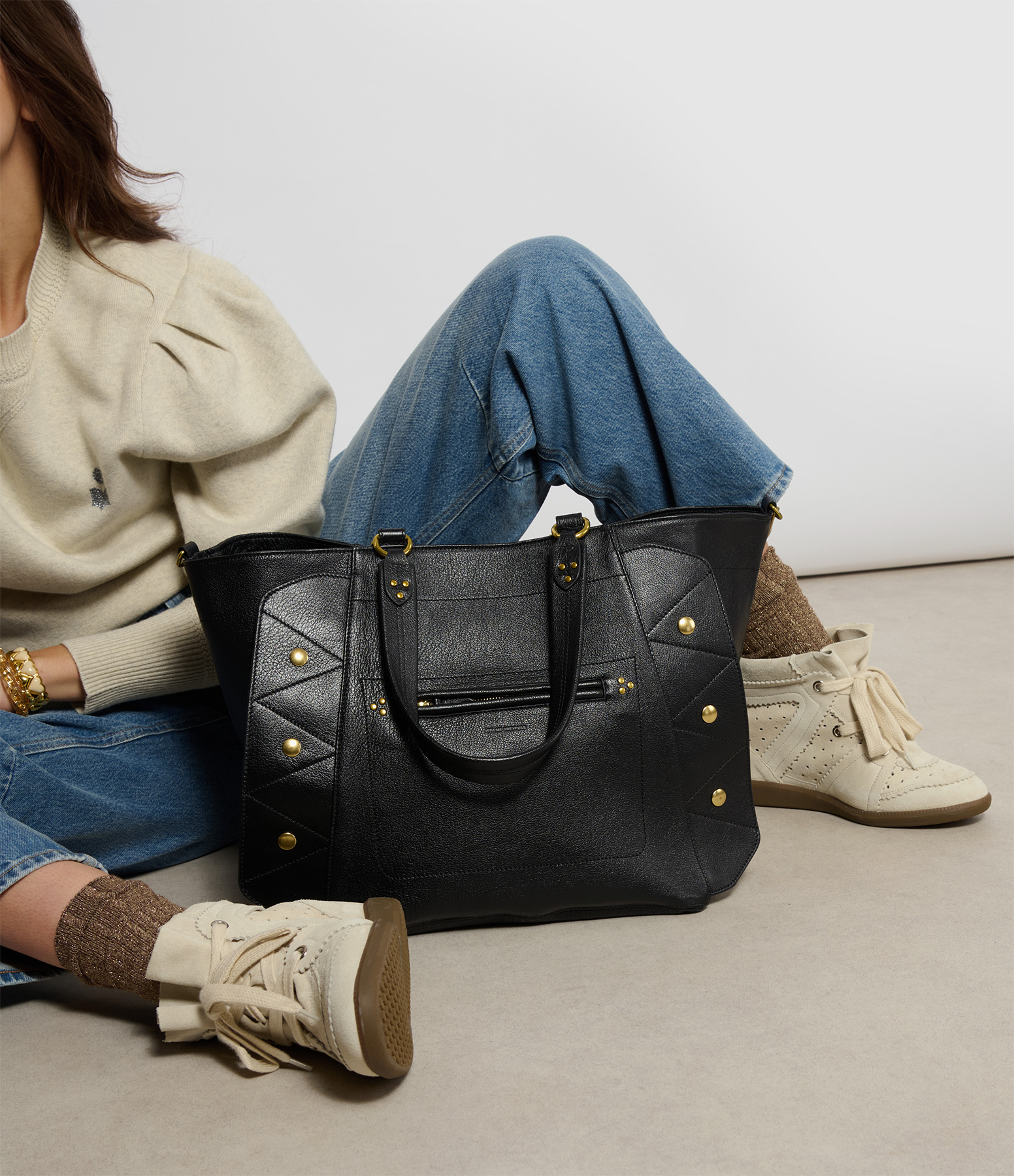 Roger Black Leather with Brass Accents Bag