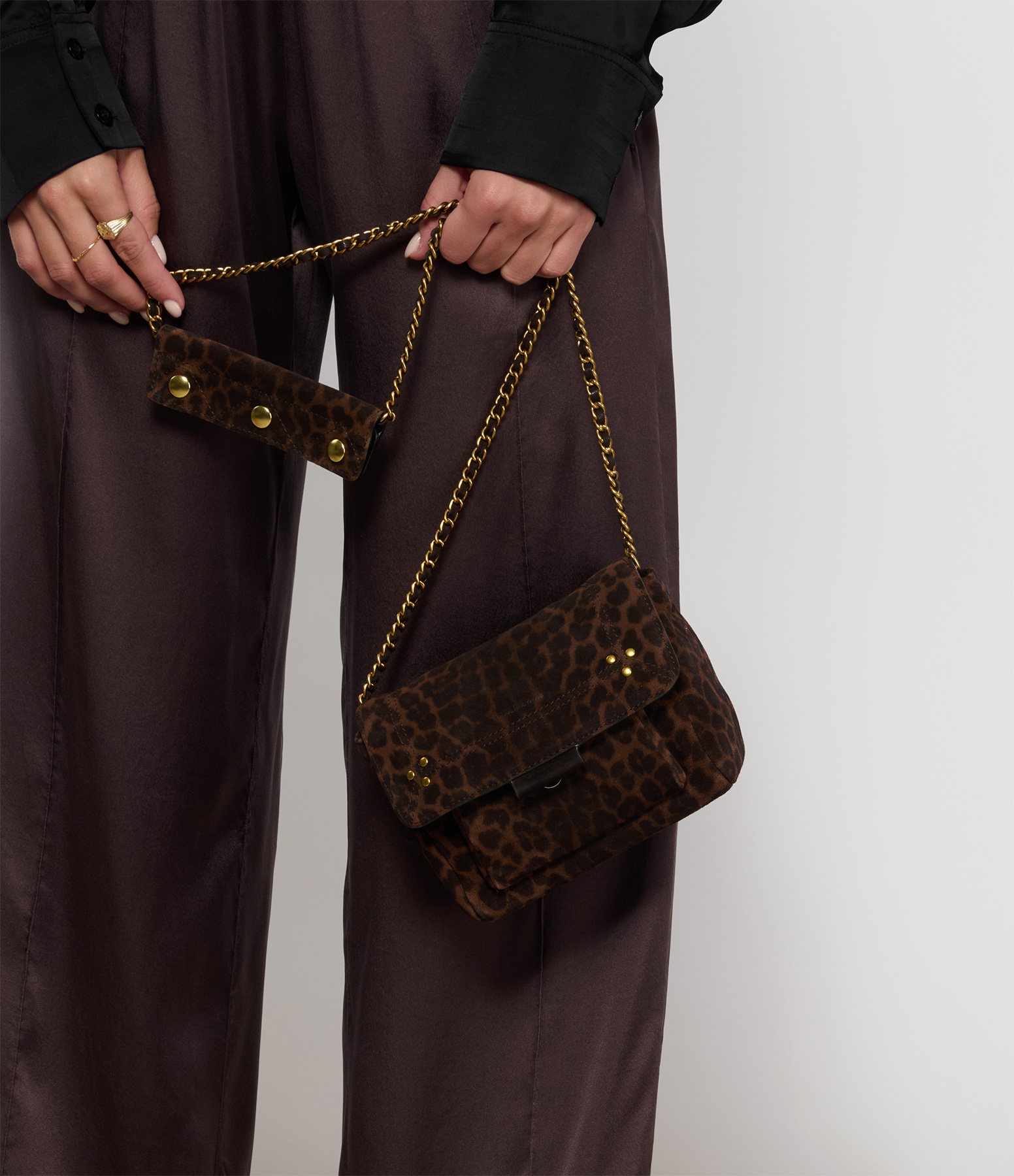 Lulu S Bag in Natural Leopard-Print Leather