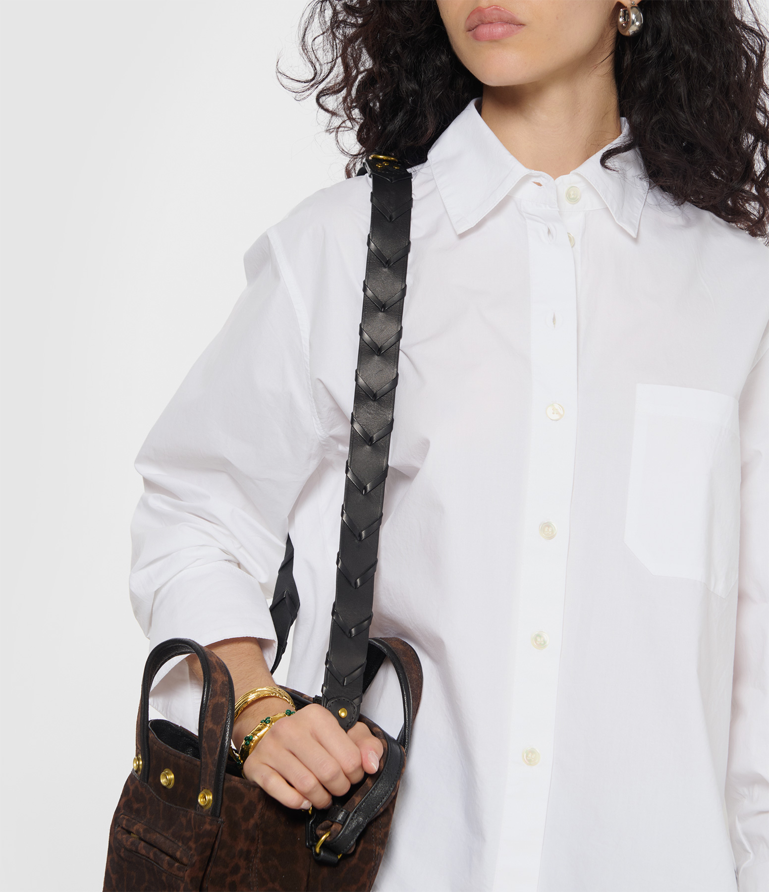 Black and Brass Braided Shoulder Strap