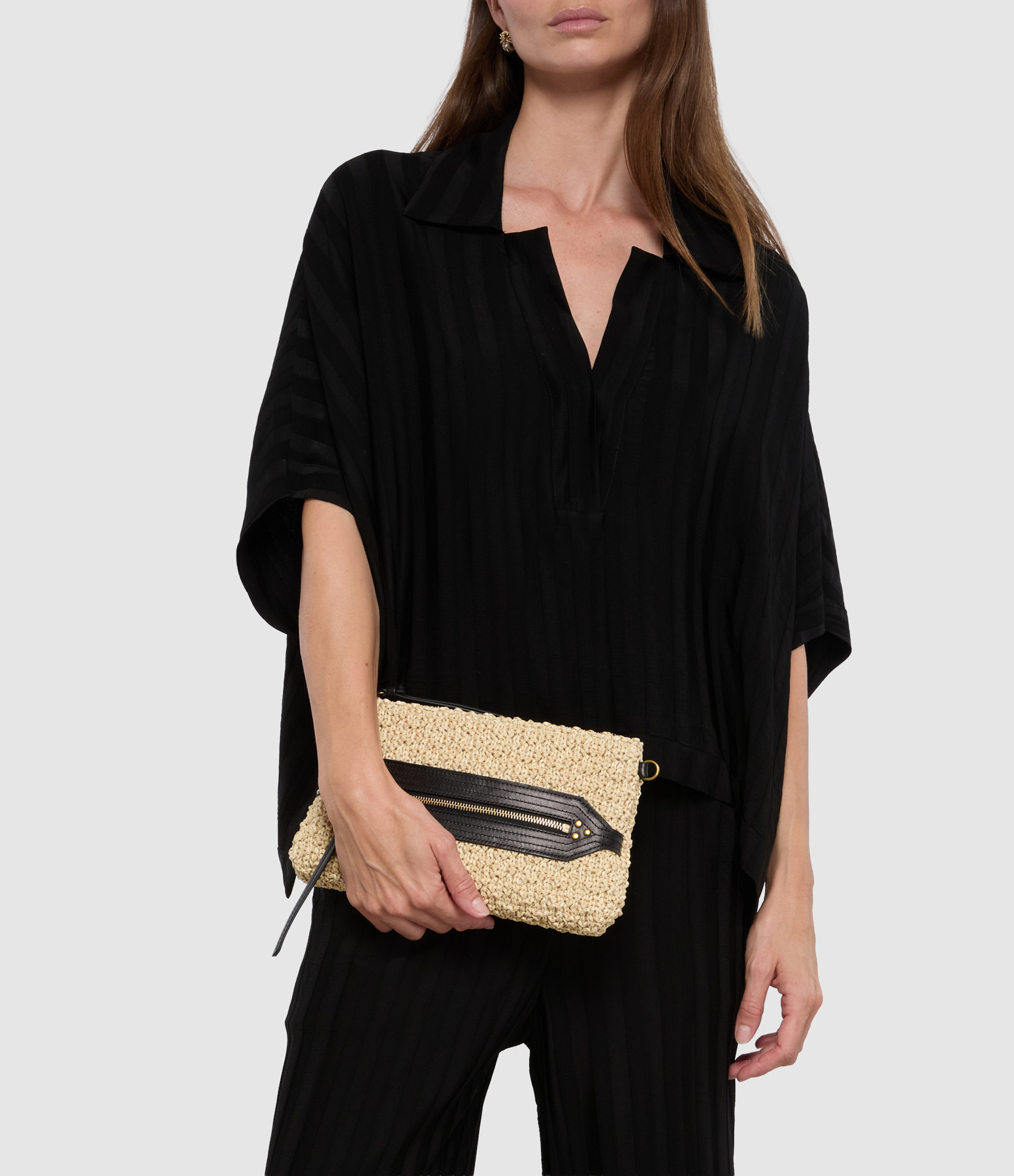 Lucky Clutch Bag in Natural, Raphia Collection