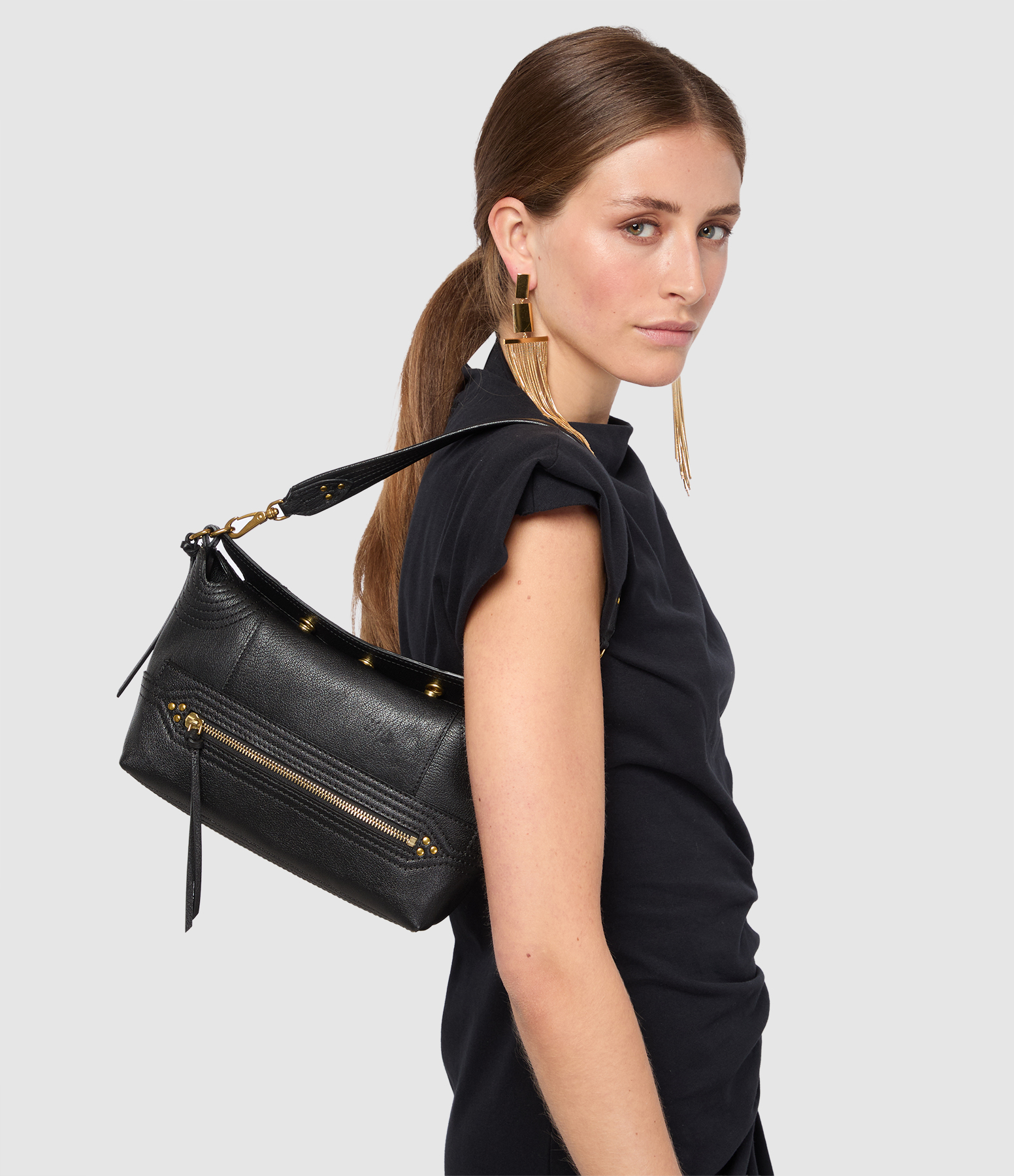Lucky Hobo Small Bag – Black and Brass