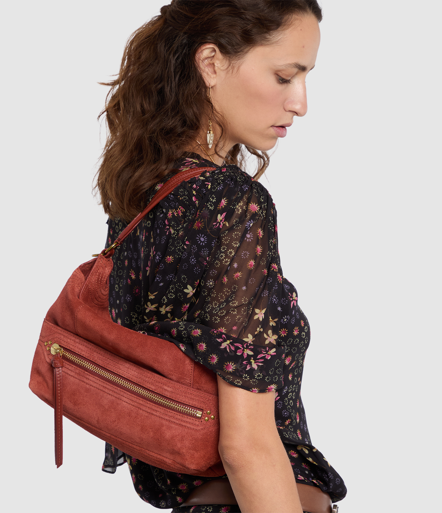Lucky Hobo Bag in Rust
