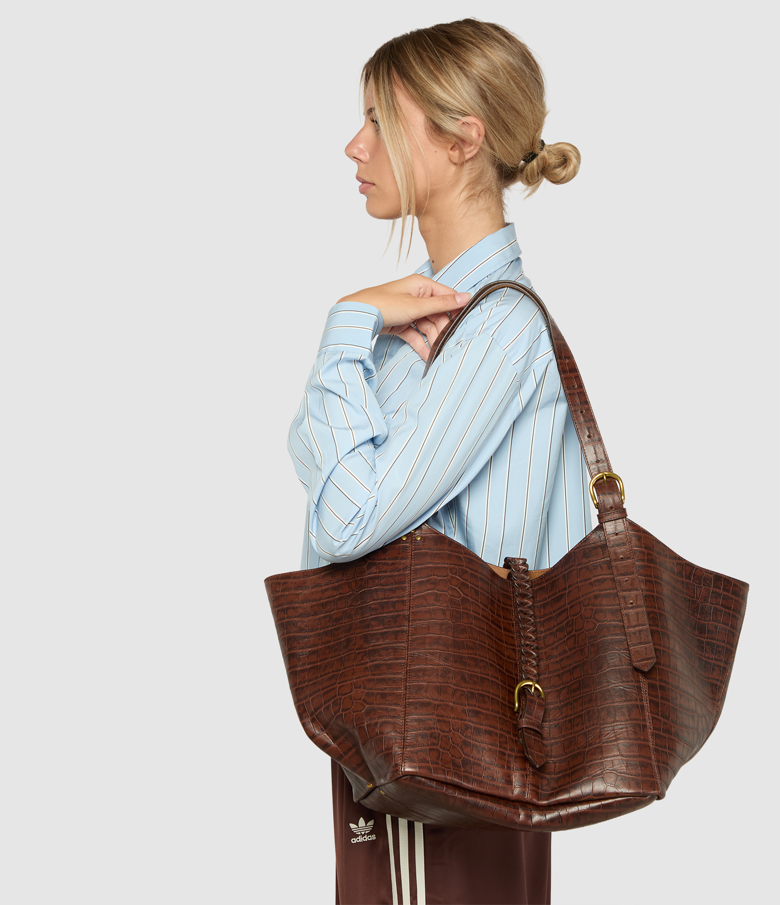 Joseph M Cigar Bag with Crocodile Print