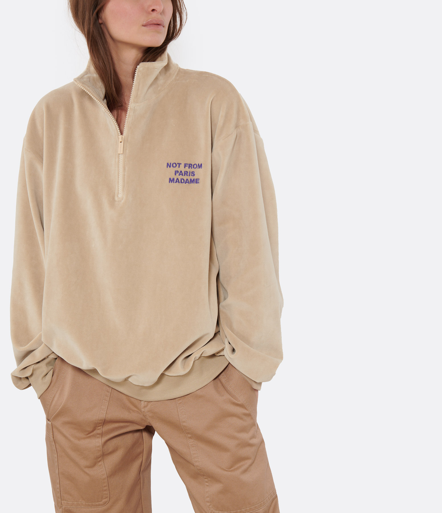 Beige ‘Le Camionneur’ Slogan Sweatshirt, ‘Le Slogan’ Capsule Collection